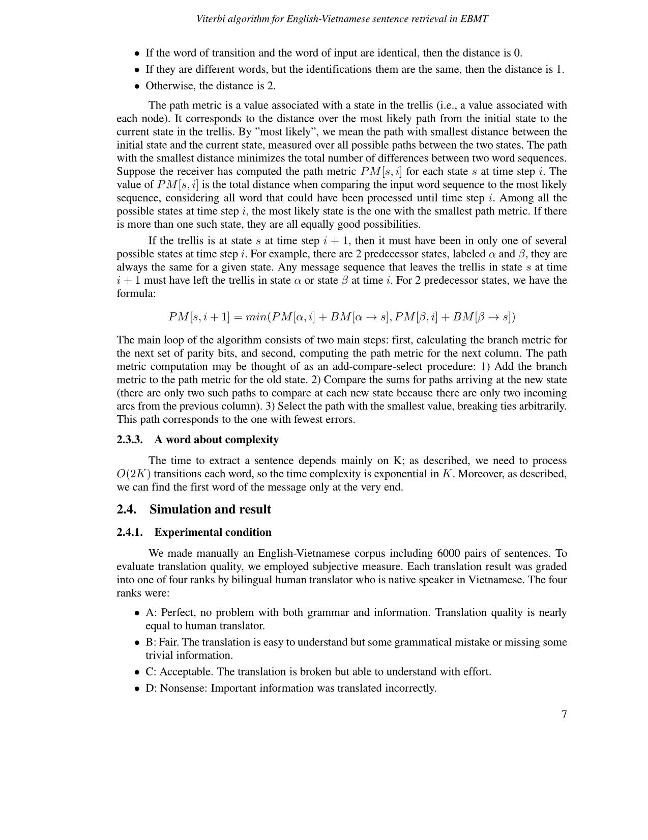 Viterbi algorithm for english - Vietnamese sentence retrieval in ebmt trang 5