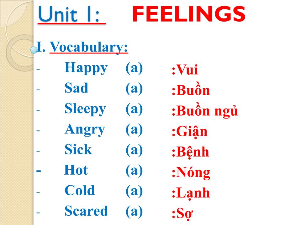 Bài giảng Tiếng Anh Lớp 2 - Unit 1: Feelings trang 10