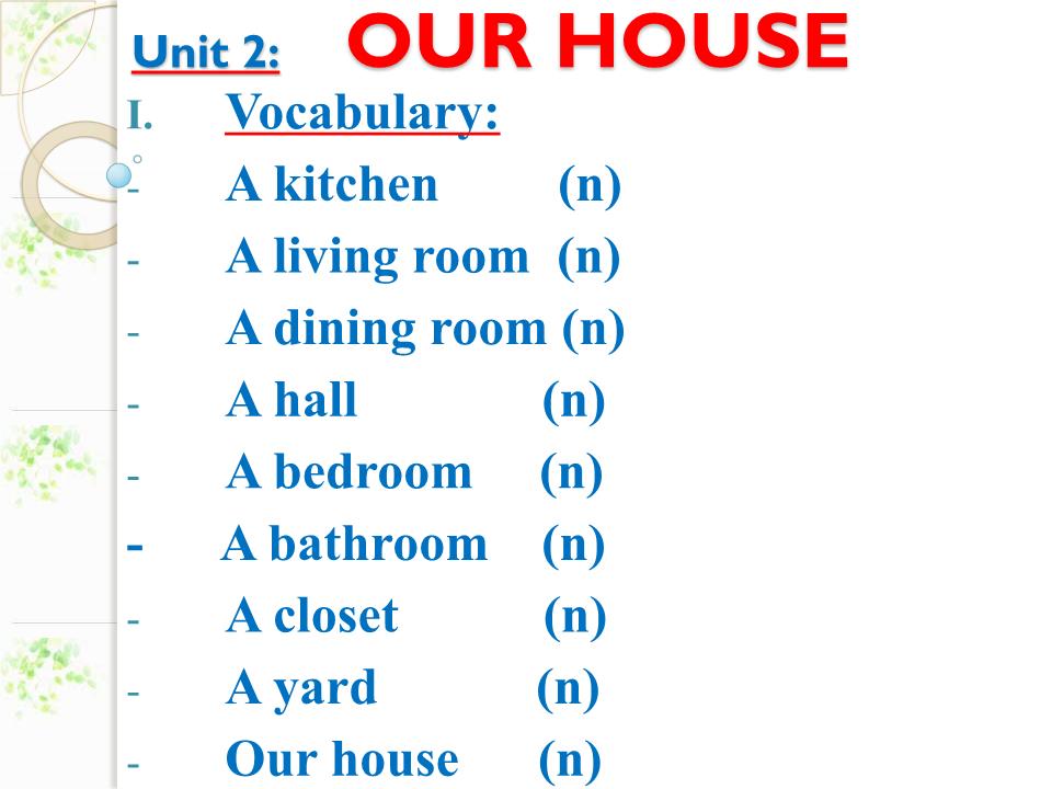 Bài giảng Tiếng Anh Lớp 2 - Unit 2: Our house trang 1