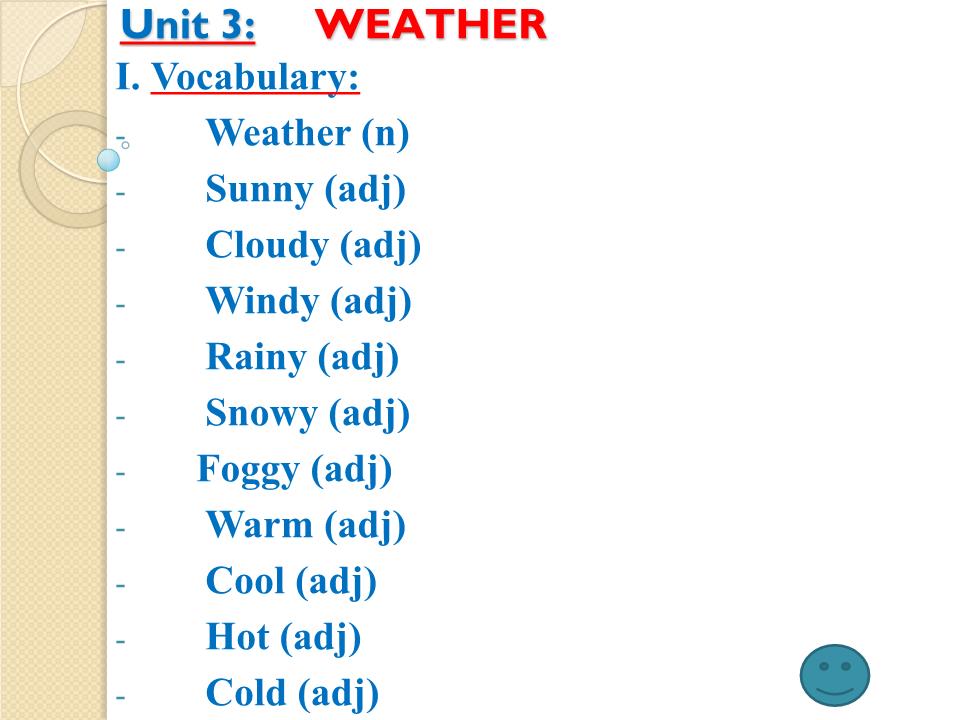 Bài giảng Tiếng Anh Lớp 2 - Unit 3: Weather trang 1