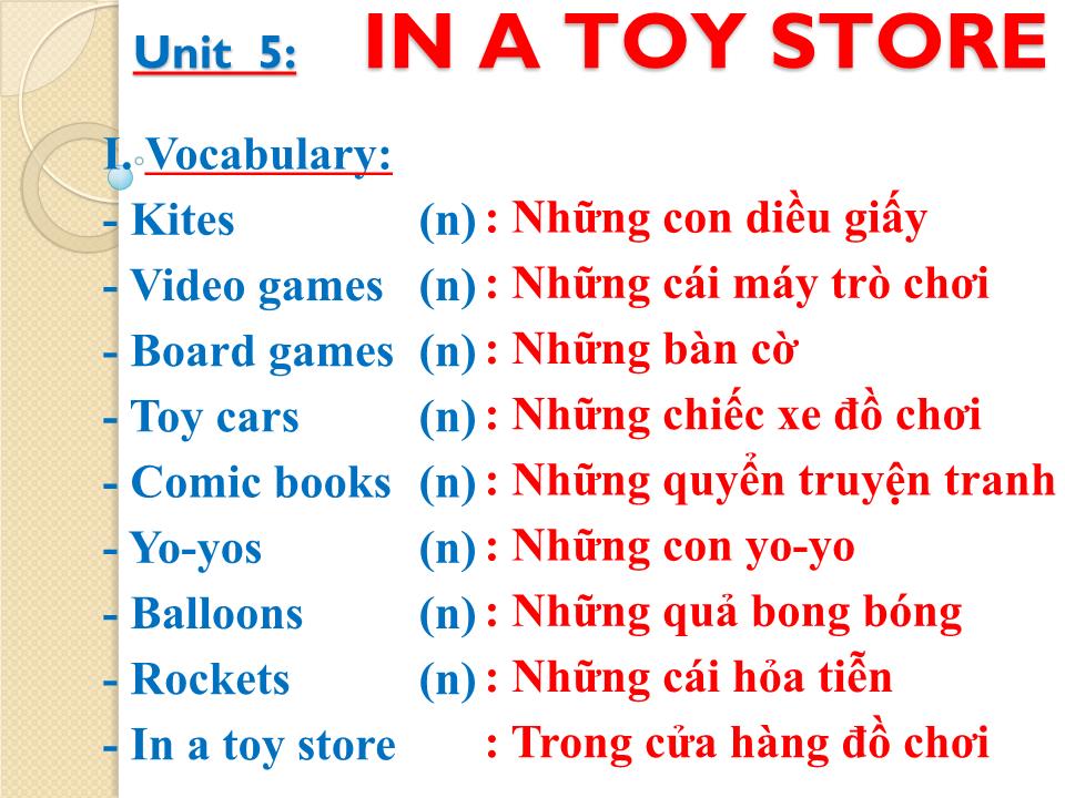 Bài giảng Tiếng Anh Lớp 2 - Unit 5: In a toy store trang 10