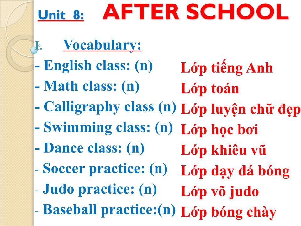 Bài giảng Tiếng Anh Lớp 2 - Unit 8: After school trang 10