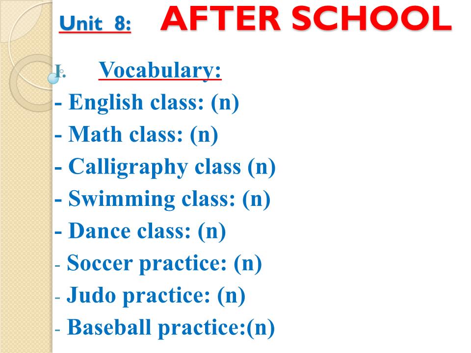 Bài giảng Tiếng Anh Lớp 2 - Unit 8: After school trang 1