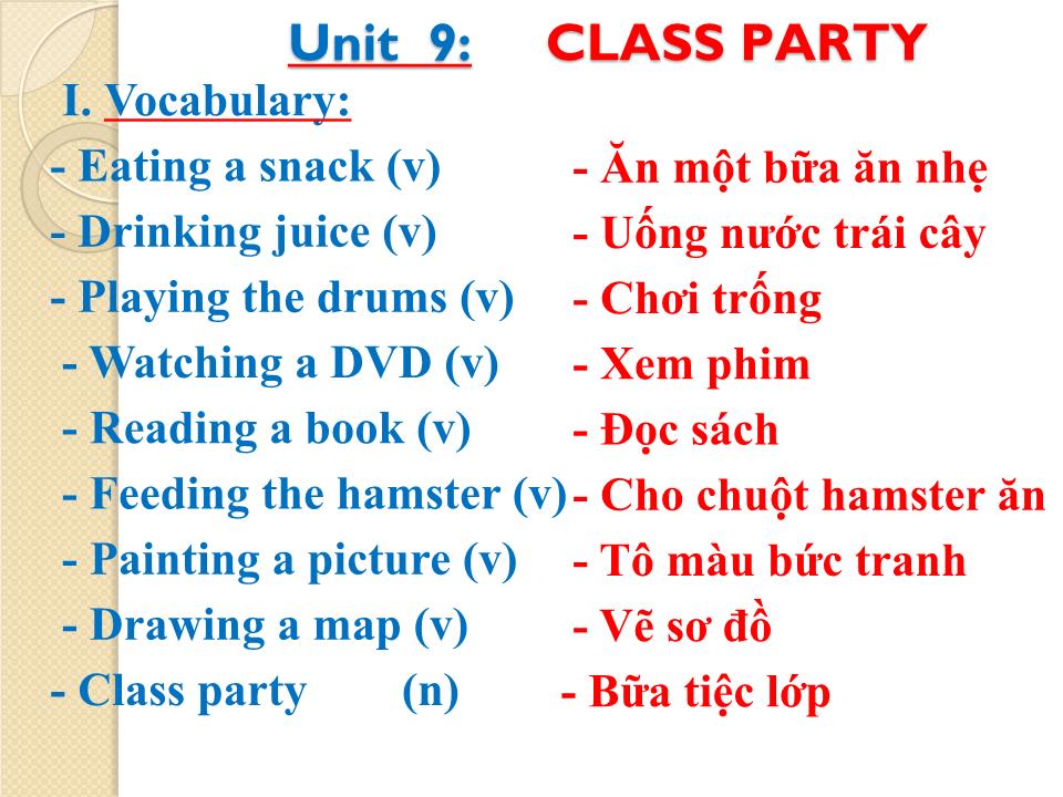 Bài giảng Tiếng Anh Lớp 2 - Unit 9: Class party trang 10