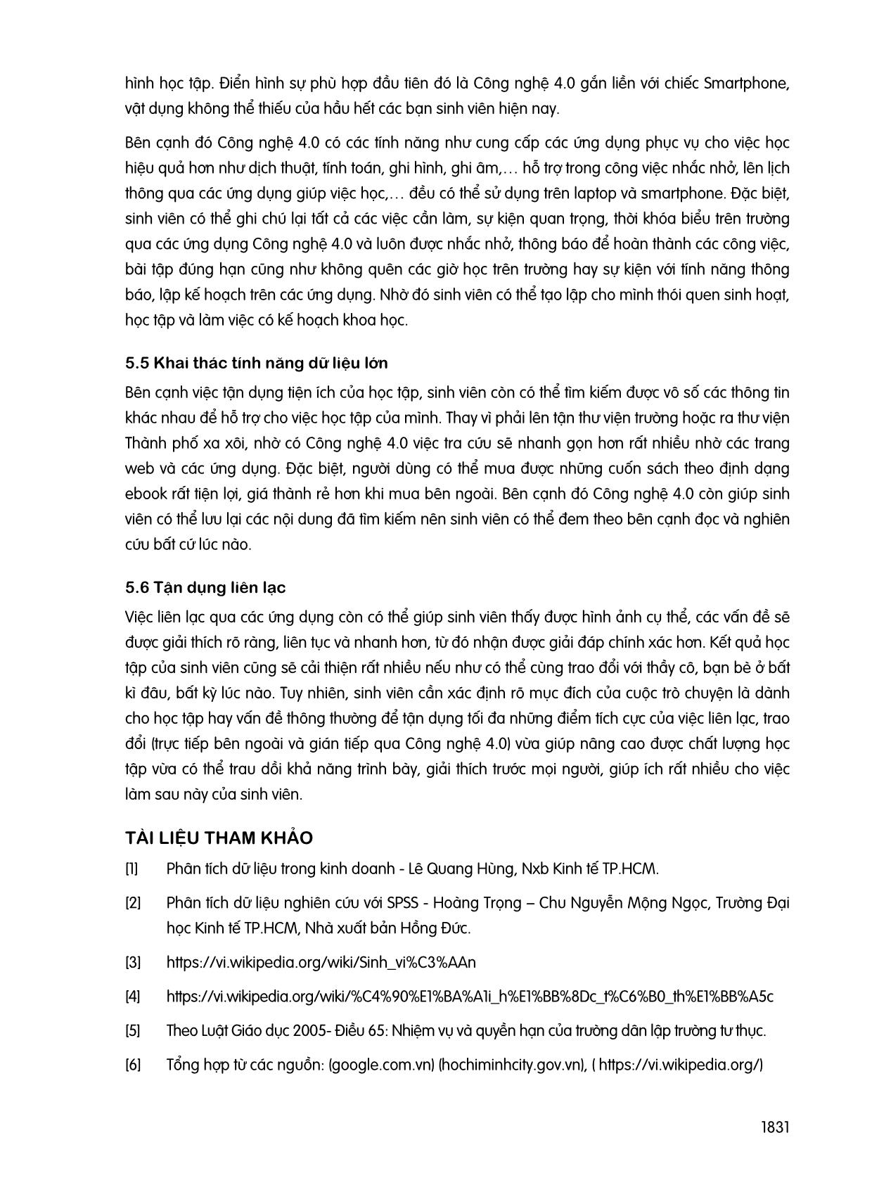 Ảnh hưởng của các nhân tố tiện ích từ việc ứng dụng công nghệ 4.0 đến tình hình học tập của sinh viên ngành quản trị kinh doanh các trường Đại học ngoài công lập tại thành phố Hồ Chí Minh trang 6