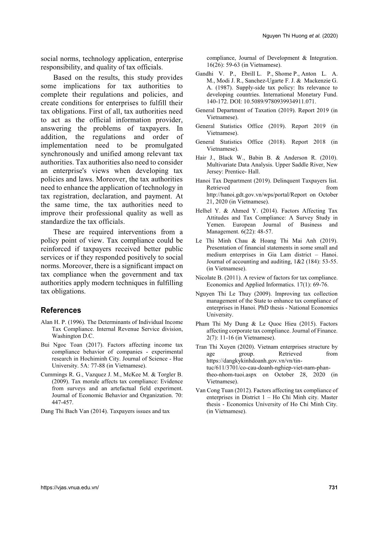 A study on the tax obligations and perceived tax compliance of small and medium enterprises (smes) in Gia Lam, Ha Noi trang 6