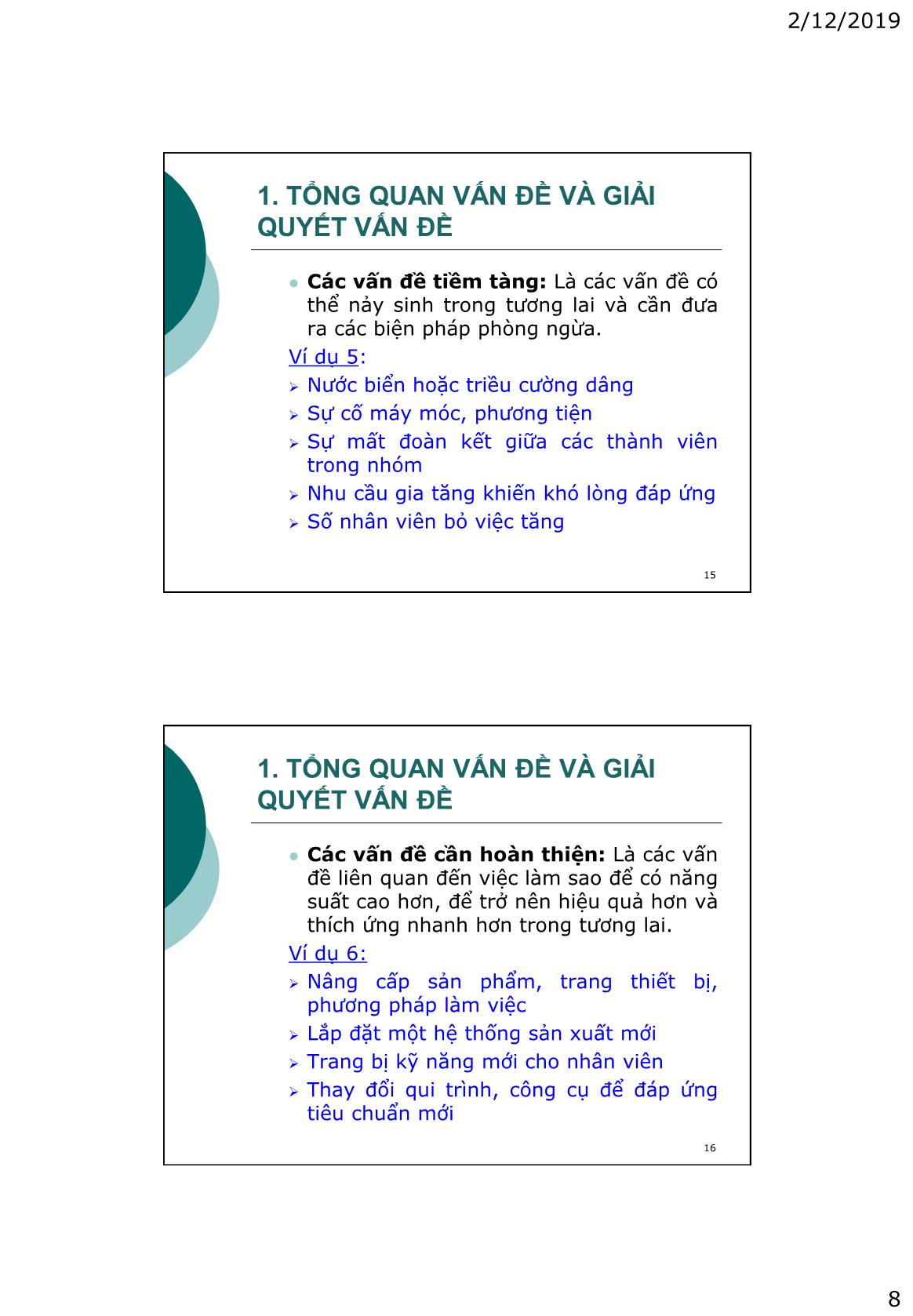 Bài giảng Kỹ năng giải quyết vấn đề và ra quyết định - Lê Văn Hảo trang 8