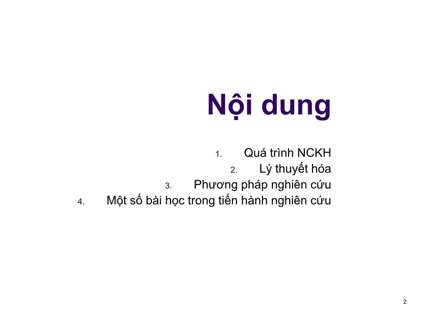 Bài giảng Nghiên cứu khoa học bậc nghiên cứu sinh tiến sỹ hệ thống thông tin - Chương 2: Tiến hành nghiên cứu trang 2