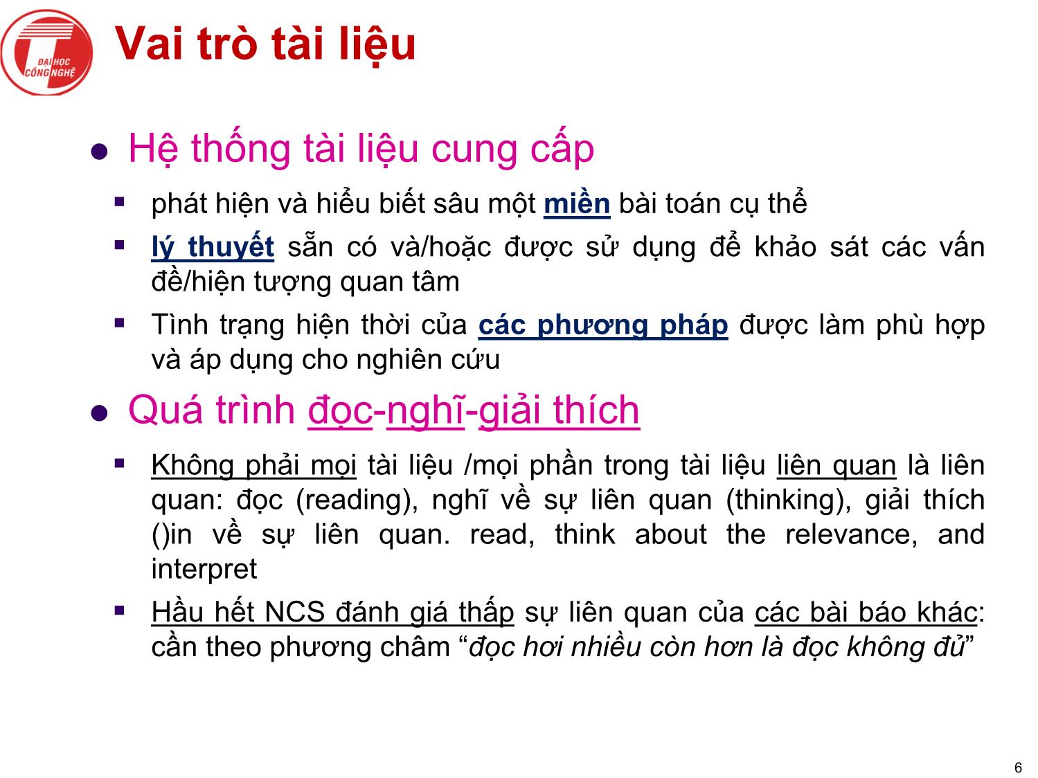 Bài giảng Nghiên cứu khoa học bậc nghiên cứu sinh tiến sỹ hệ thống thông tin - Chương 2: Tiến hành nghiên cứu trang 6