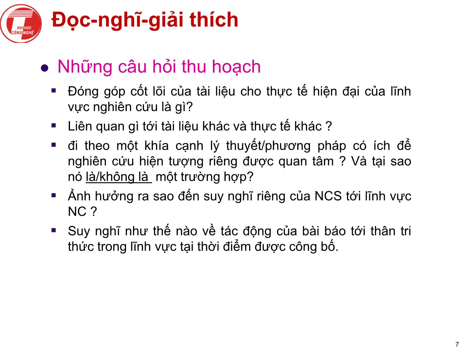 Bài giảng Nghiên cứu khoa học bậc nghiên cứu sinh tiến sỹ hệ thống thông tin - Chương 2: Tiến hành nghiên cứu trang 7