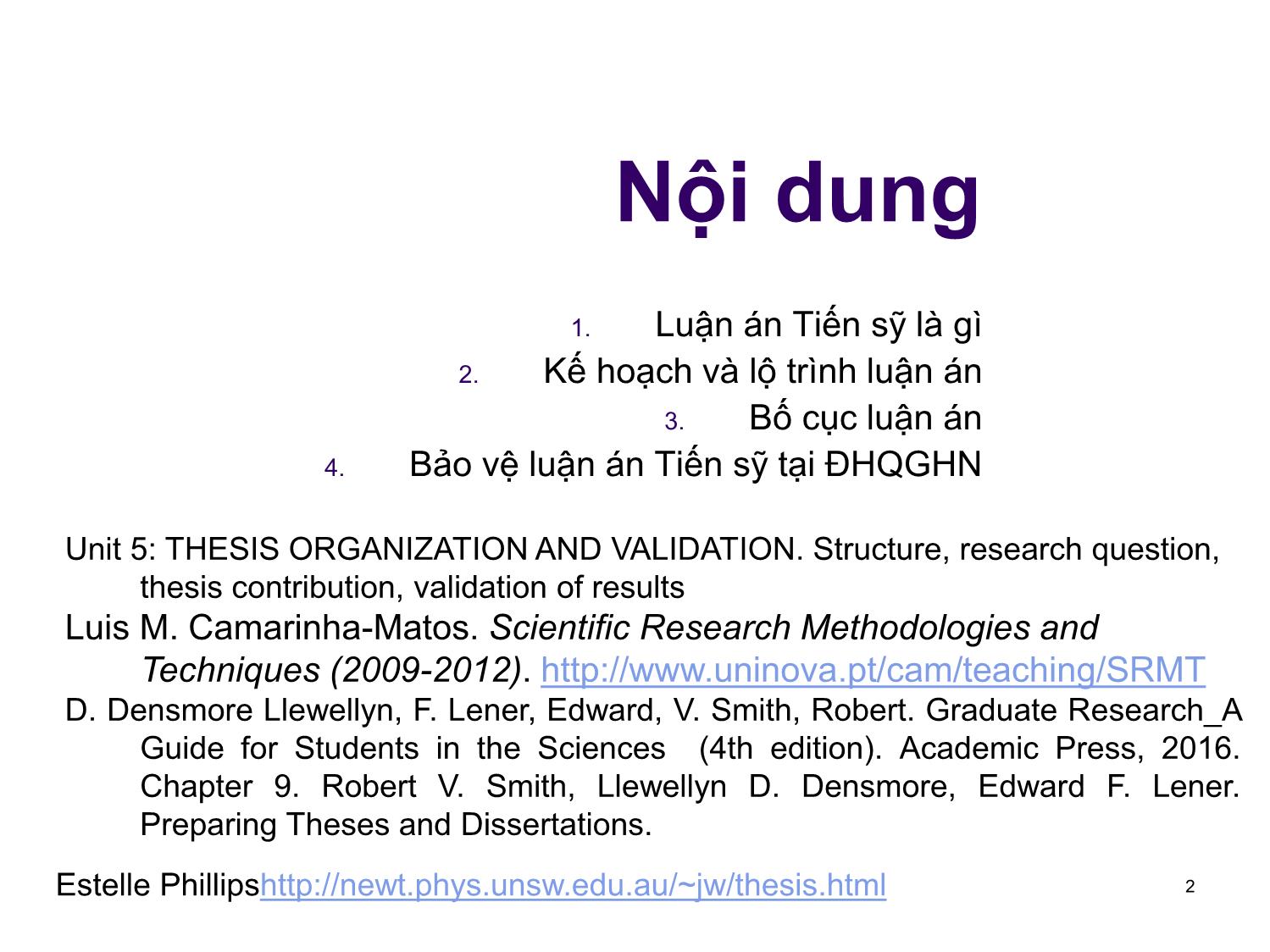 Bài giảng Nghiên cứu khoa học bậc nghiên cứu sinh tiến sỹ hệ thống thông tin - Chương 4: Luận án tiến sỹ và bảo vệ luận án trang 2