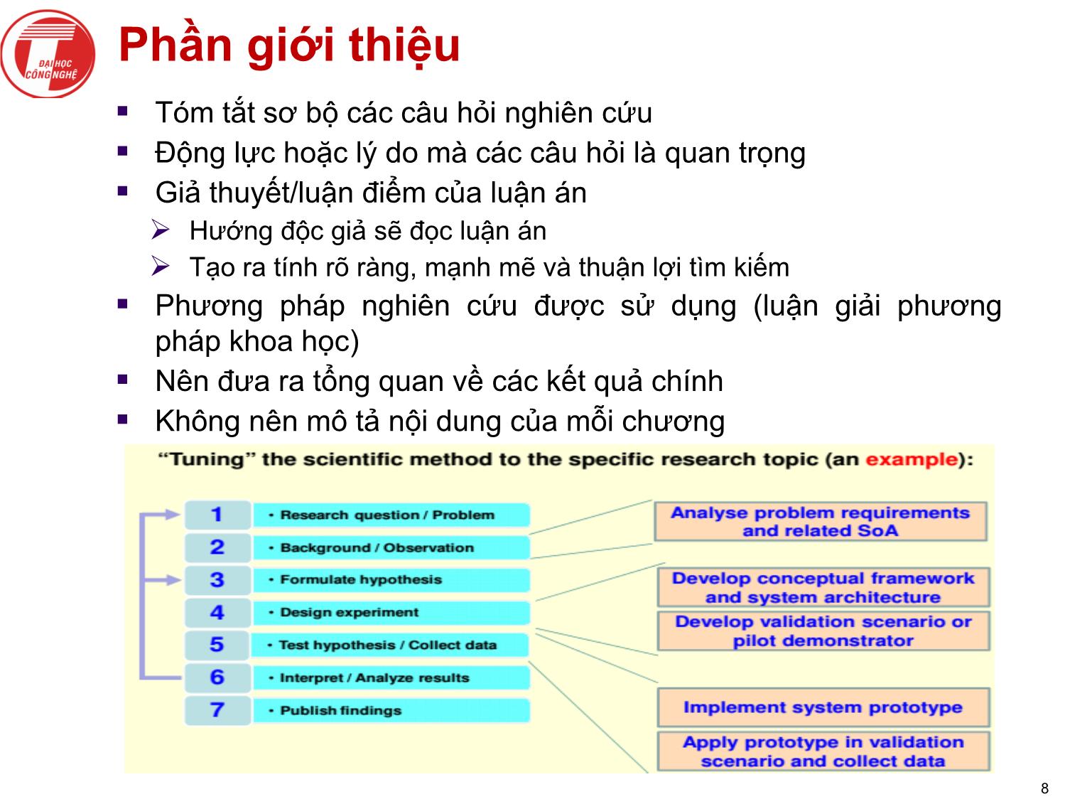 Bài giảng Nghiên cứu khoa học bậc nghiên cứu sinh tiến sỹ hệ thống thông tin - Chương 4: Luận án tiến sỹ và bảo vệ luận án trang 8