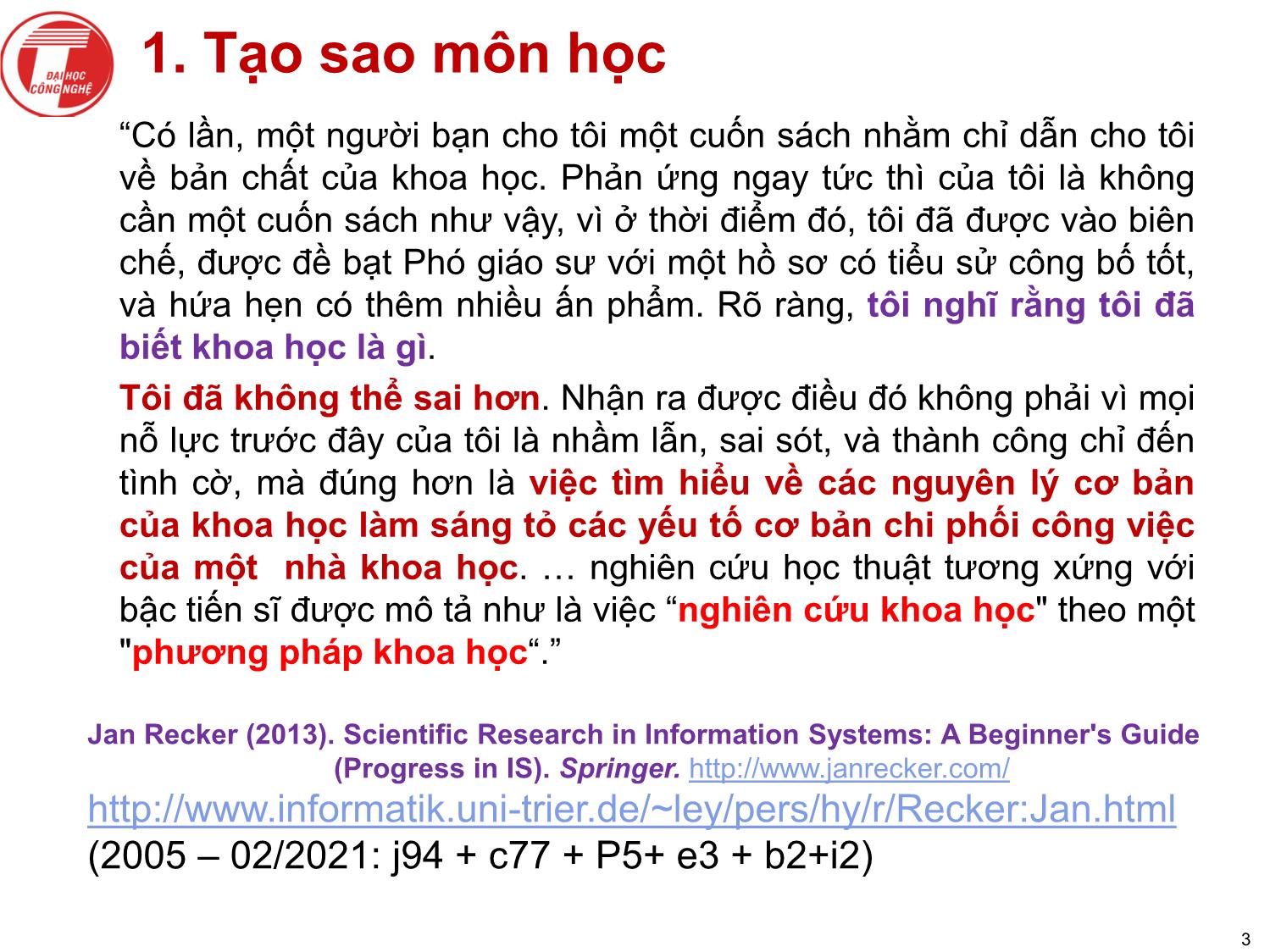 Bài giảngNghiên cứu khoa học bậc sau đại học - Tại sao nghiên cứu khoa học trang 3