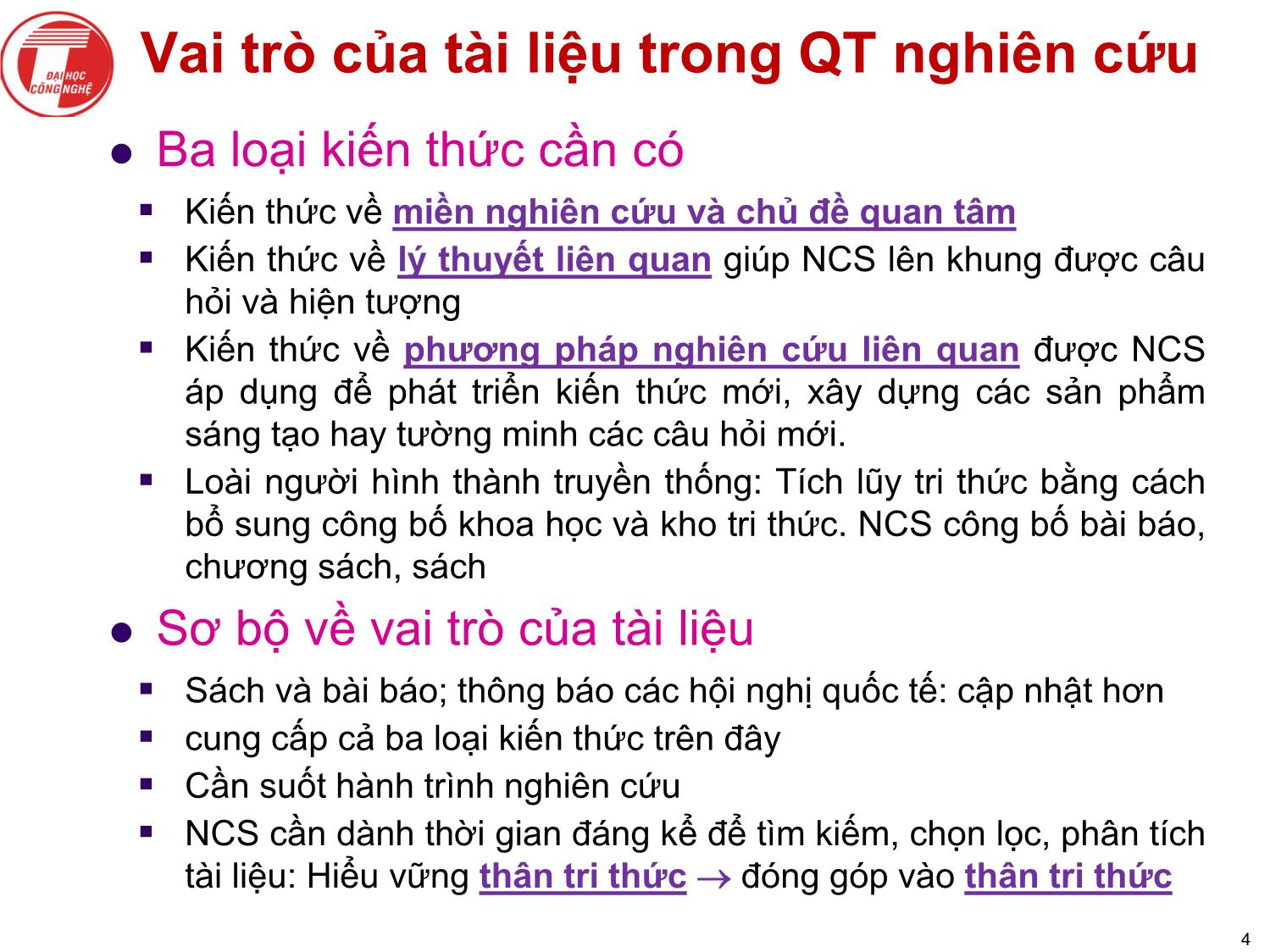 Bài giảngNghiên cứu khoa học bậc sau đại học - Chương 3: Tiến hành nghiên cứu trang 4