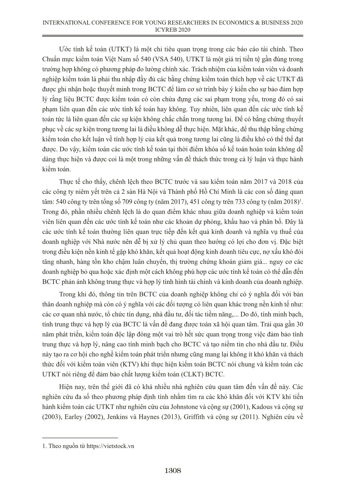 Các nhân tố ảnh hưởng đến chất lượng kiểm toán các ước tính kế toán tại Việt Nam trang 2
