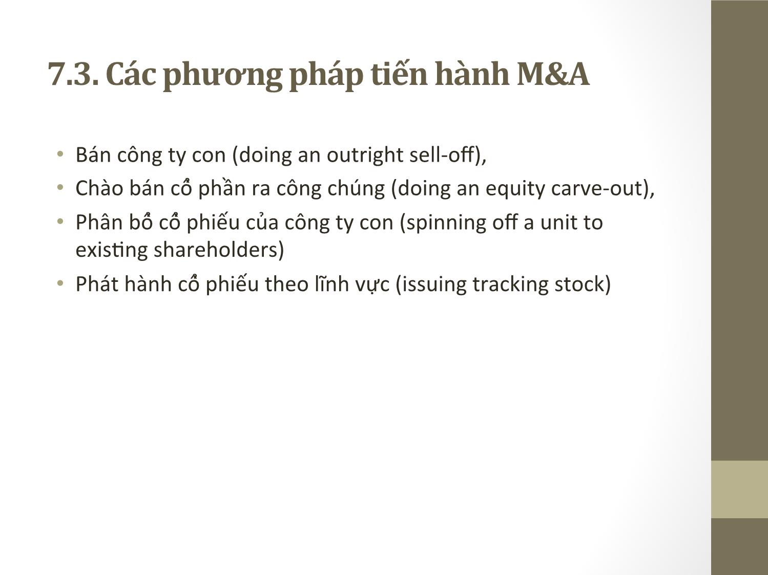 Bài giảng Đầu tư quốc tế - Chương 7: Tác động của FDI đối với nước đầu tư Bài giảng Đầu tư quốc tế - Chương 6: Chiến lược đầu tư nước ngoài của MNCs - Huỳnh Thị Thúy Giang Bài giảng Đầu tư quốc tế - Chương 7: Mua lại và sáp nhập - Phạm Thành Hiền Thục trang 10