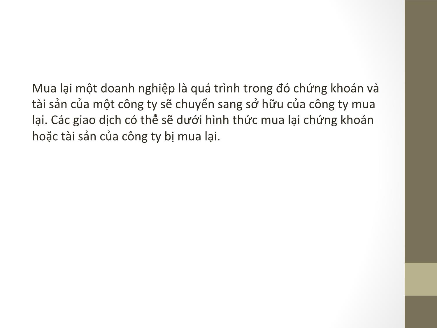 Bài giảng Đầu tư quốc tế - Chương 7: Tác động của FDI đối với nước đầu tư Bài giảng Đầu tư quốc tế - Chương 6: Chiến lược đầu tư nước ngoài của MNCs - Huỳnh Thị Thúy Giang Bài giảng Đầu tư quốc tế - Chương 7: Mua lại và sáp nhập - Phạm Thành Hiền Thục trang 5