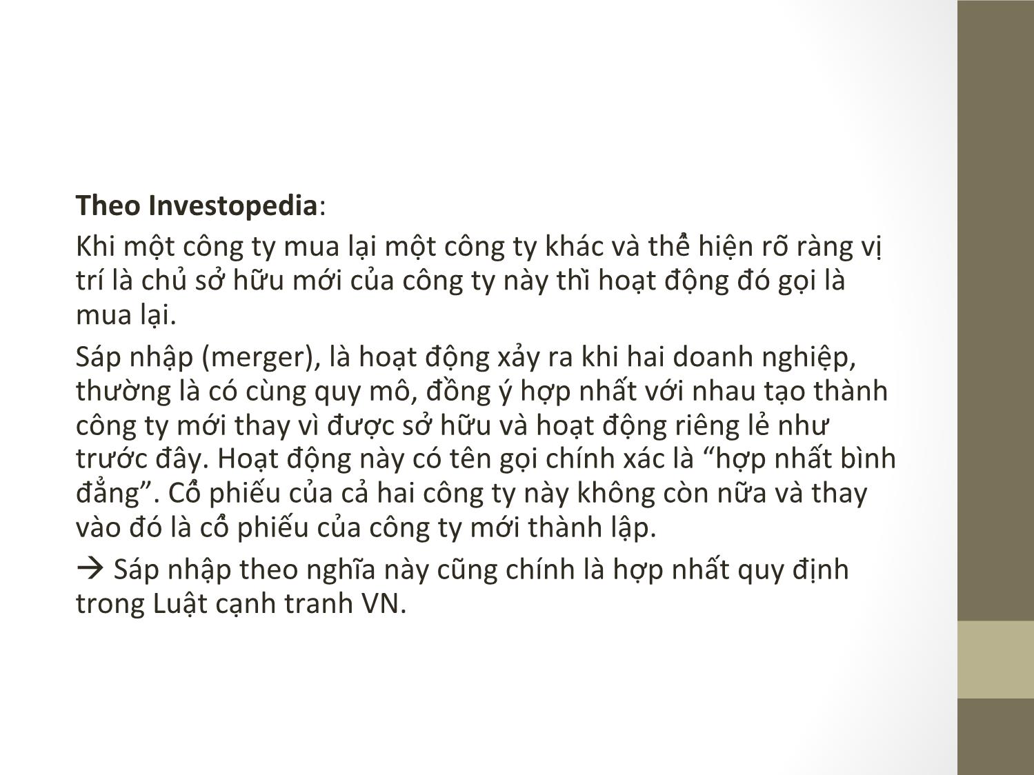 Bài giảng Đầu tư quốc tế - Chương 7: Tác động của FDI đối với nước đầu tư Bài giảng Đầu tư quốc tế - Chương 6: Chiến lược đầu tư nước ngoài của MNCs - Huỳnh Thị Thúy Giang Bài giảng Đầu tư quốc tế - Chương 7: Mua lại và sáp nhập - Phạm Thành Hiền Thục trang 7
