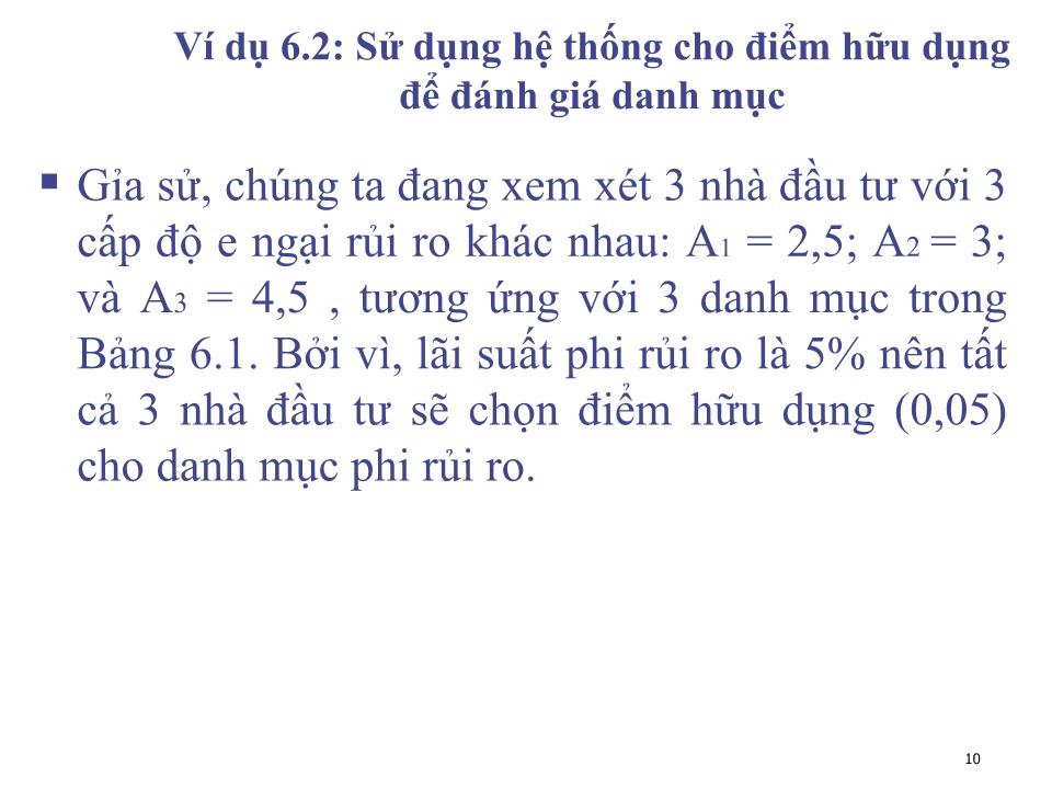 Bài giảng Đầu tư tài chính - Chương 2: Độ E ngại rủi ro và chiến lược phân phối tài sản - Phạm Hữu Hồng Thái trang 10