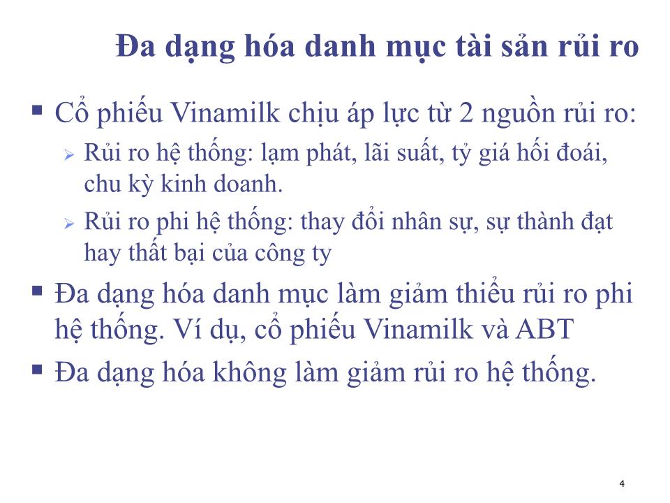 Bài giảng Đầu tư tài chính - Chương 3: Danh mục rủi ro tối ưu - Phạm Hữu Hồng Thái trang 4