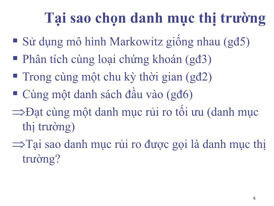 Bài giảng Đầu tư tài chính - Chương 5: Mô hình định giá tài sản vốn - Phạm Hữu Hồng Thái trang 6