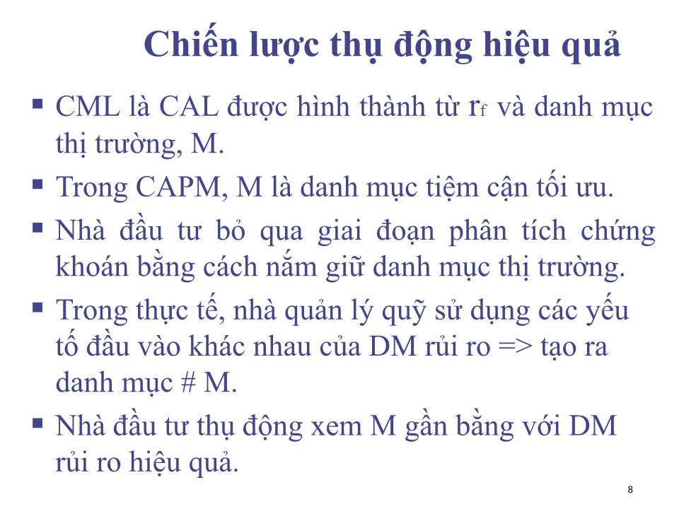 Bài giảng Đầu tư tài chính - Chương 5: Mô hình định giá tài sản vốn - Phạm Hữu Hồng Thái trang 8