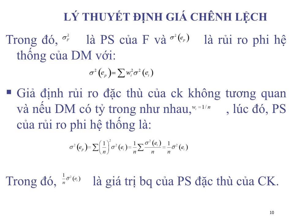 Bài giảng Đầu tư tài chính - Chương 6: Mô hình kinh doanh chênh lệch giá và fama - french model - Phạm Hữu Hồng Thái trang 10