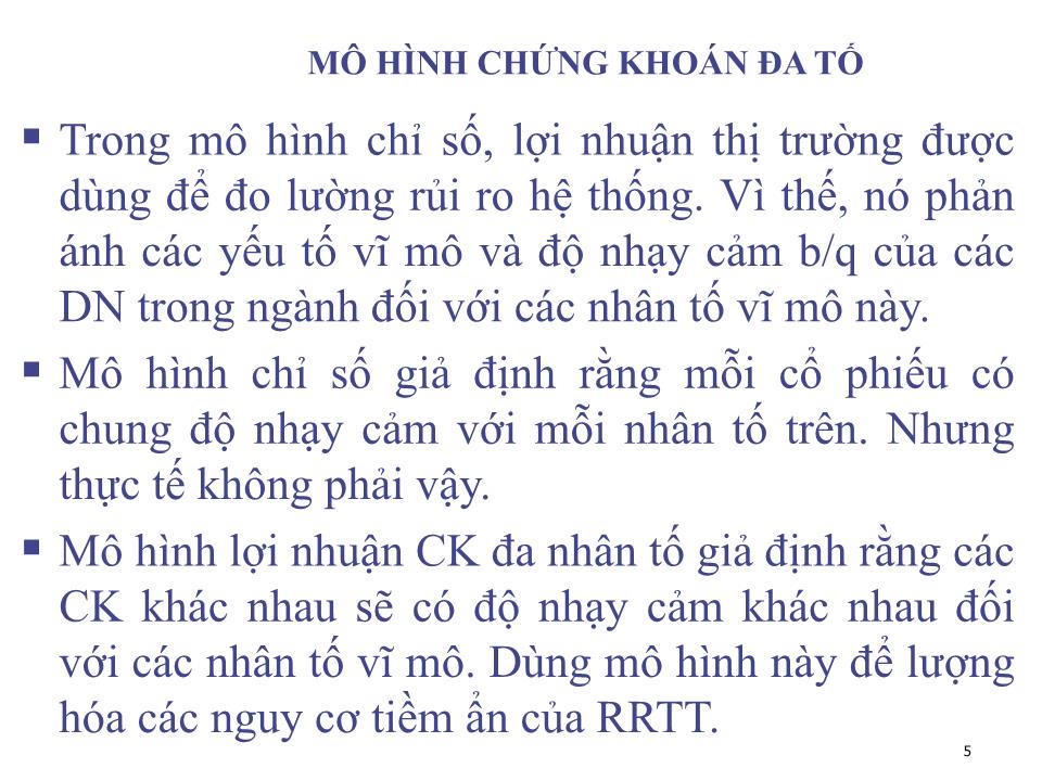 Bài giảng Đầu tư tài chính - Chương 6: Mô hình kinh doanh chênh lệch giá và fama - french model - Phạm Hữu Hồng Thái trang 5