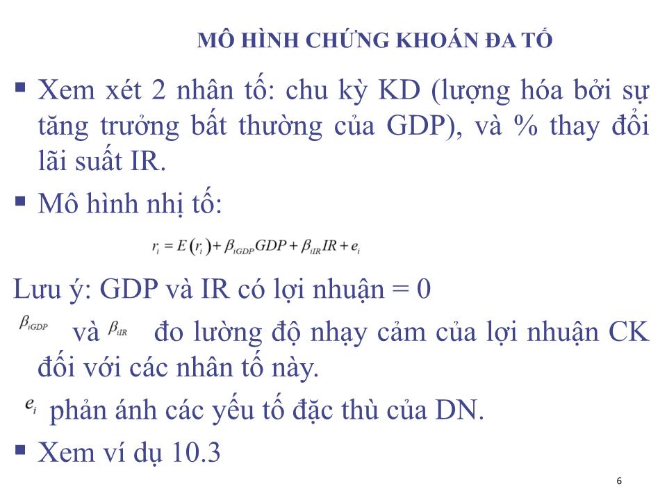 Bài giảng Đầu tư tài chính - Chương 6: Mô hình kinh doanh chênh lệch giá và fama - french model - Phạm Hữu Hồng Thái trang 6