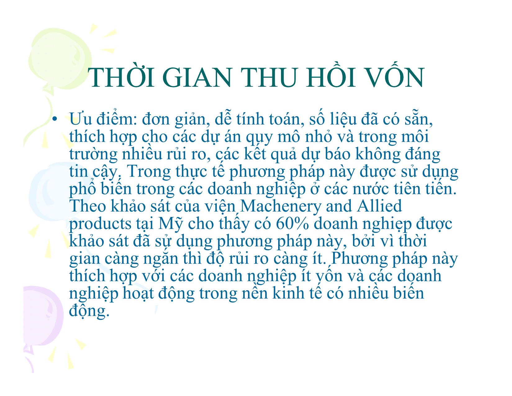 Bài giảng Đầu tư và hoạch định ngân quỹ đầu tư - Ngô Quang Huân trang 10