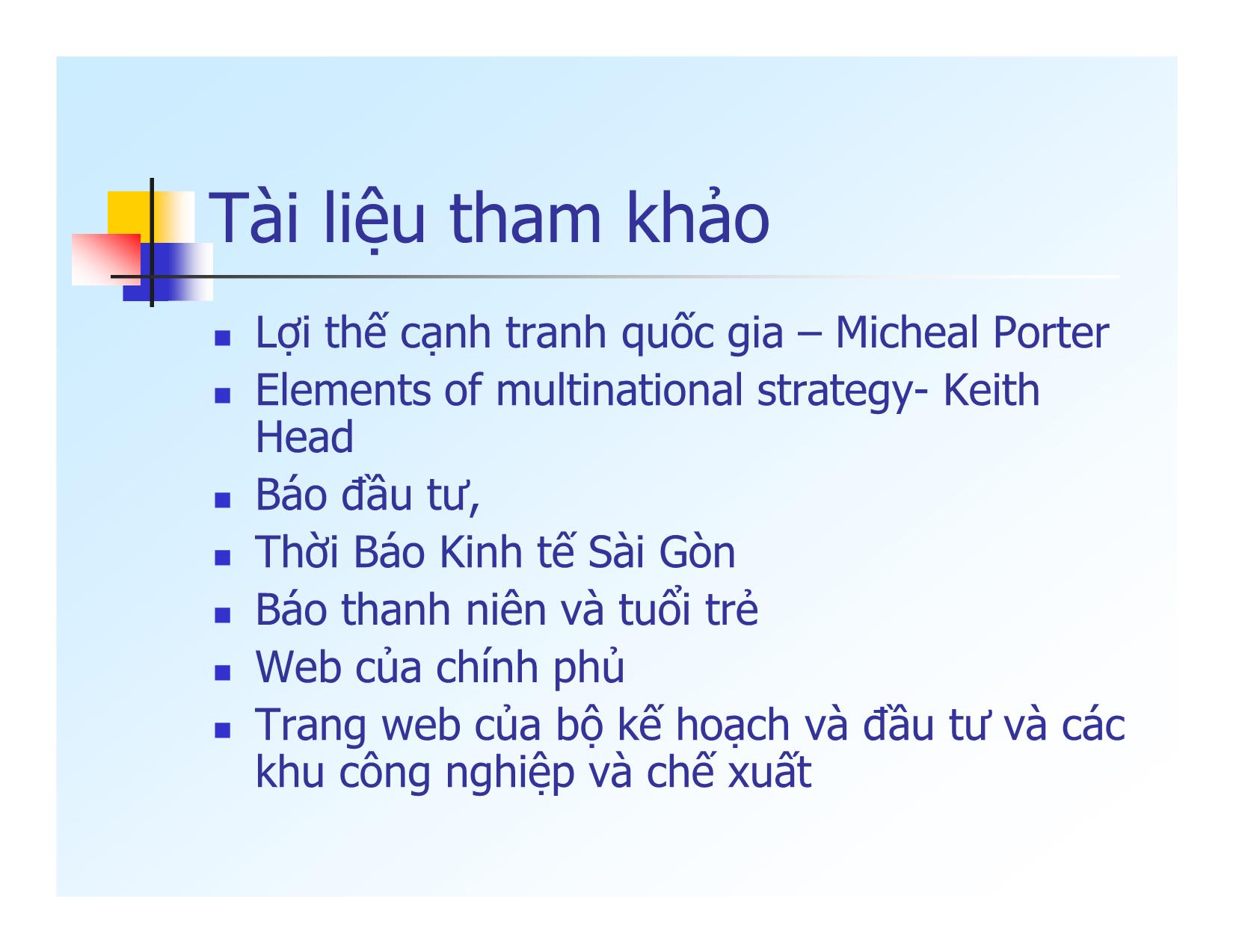 Bài giảng Đầu tư quốc tế - Giới thiệu tổng quan - Đinh Thị Lệ Trinh trang 3