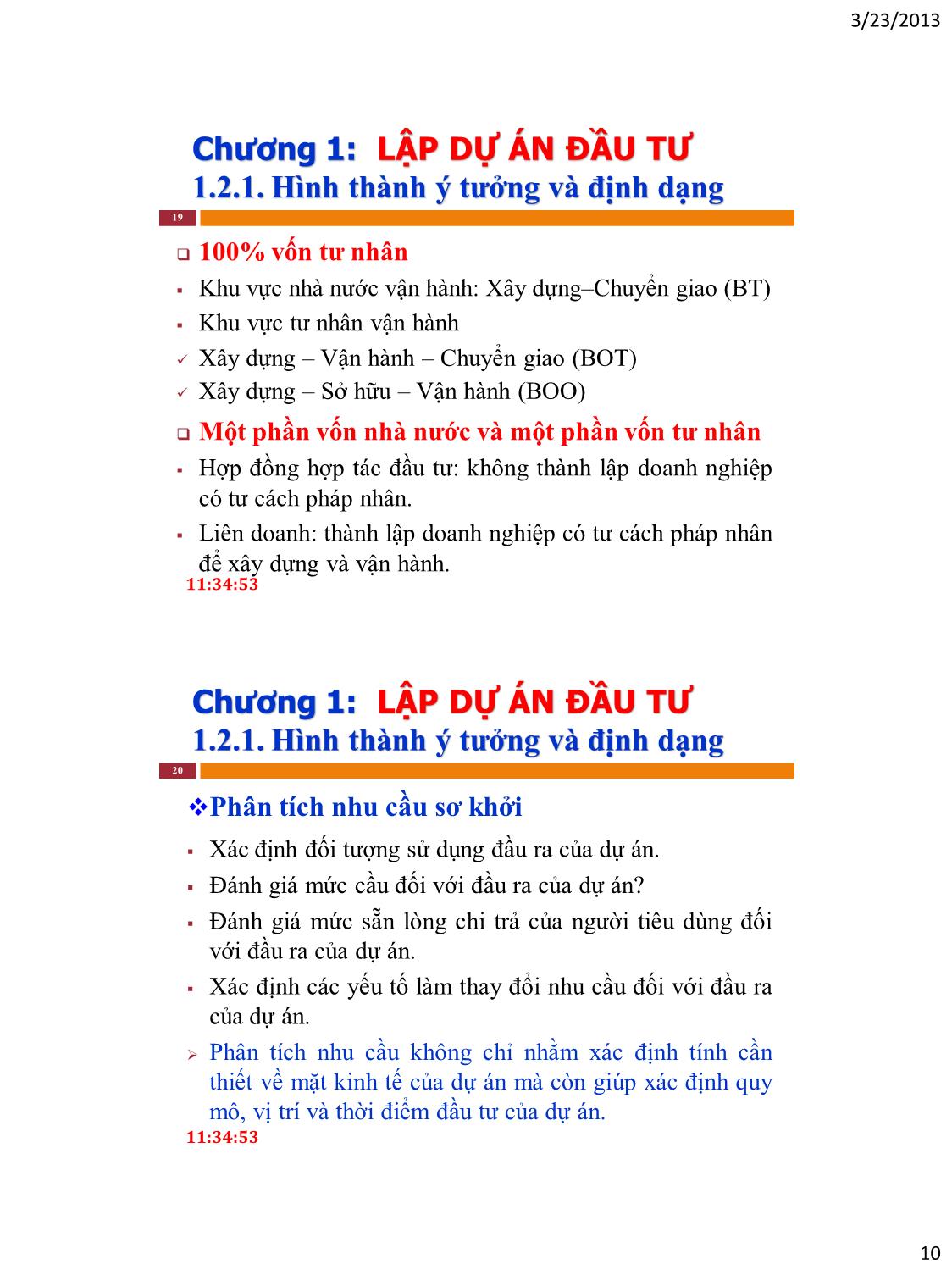 Bài giảng Lập và thẩm định dự án đầu tư - Nguyễn Lê Hồng Vỹ trang 10