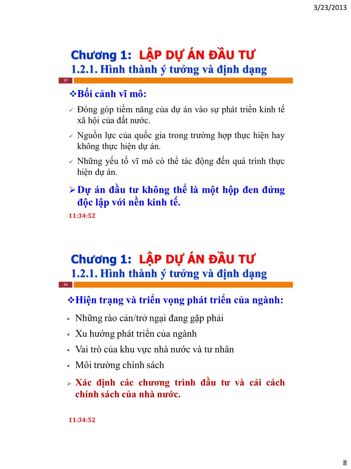 Bài giảng Lập và thẩm định dự án đầu tư - Nguyễn Lê Hồng Vỹ trang 8