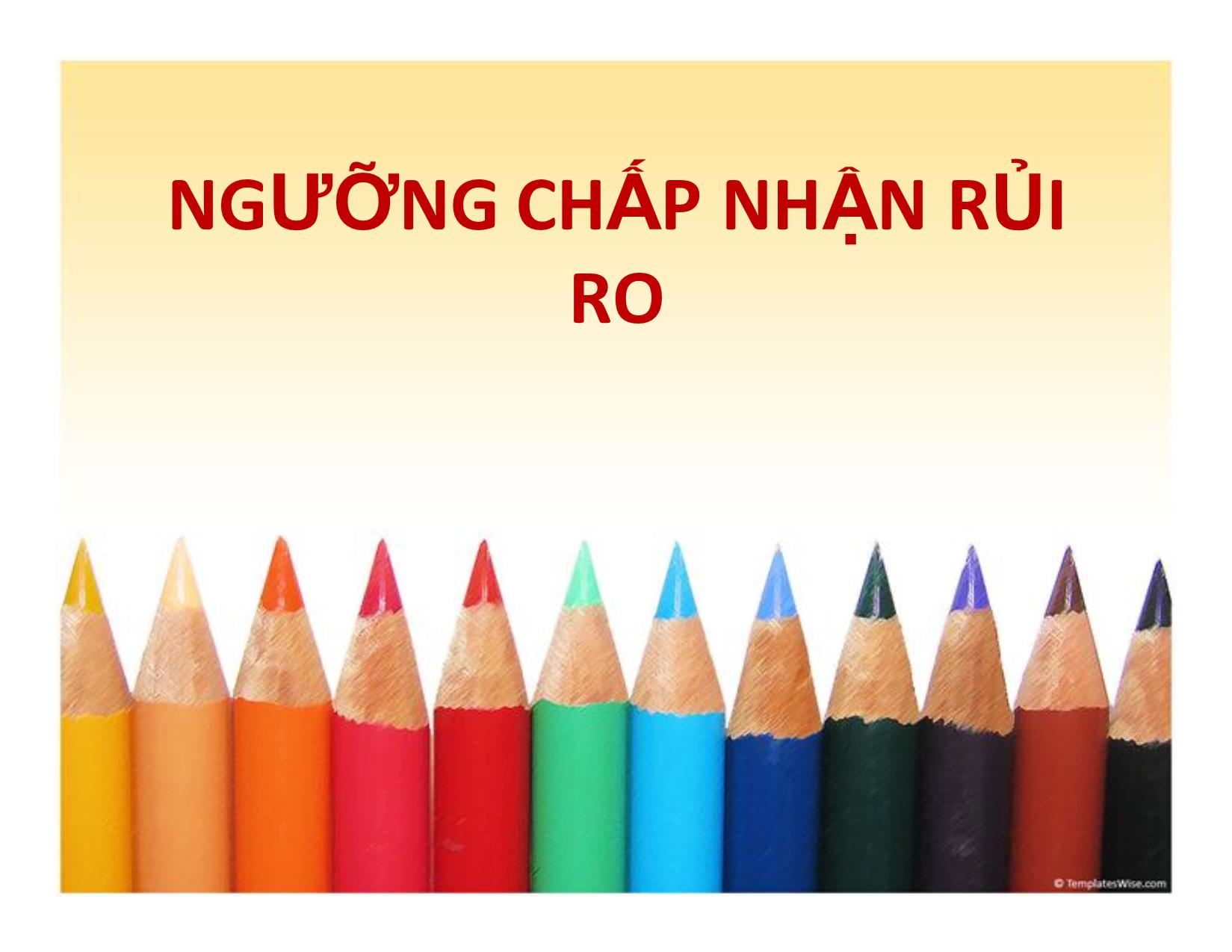 Bài giảng Ngưỡng chấp nhận rủi ro trang 1