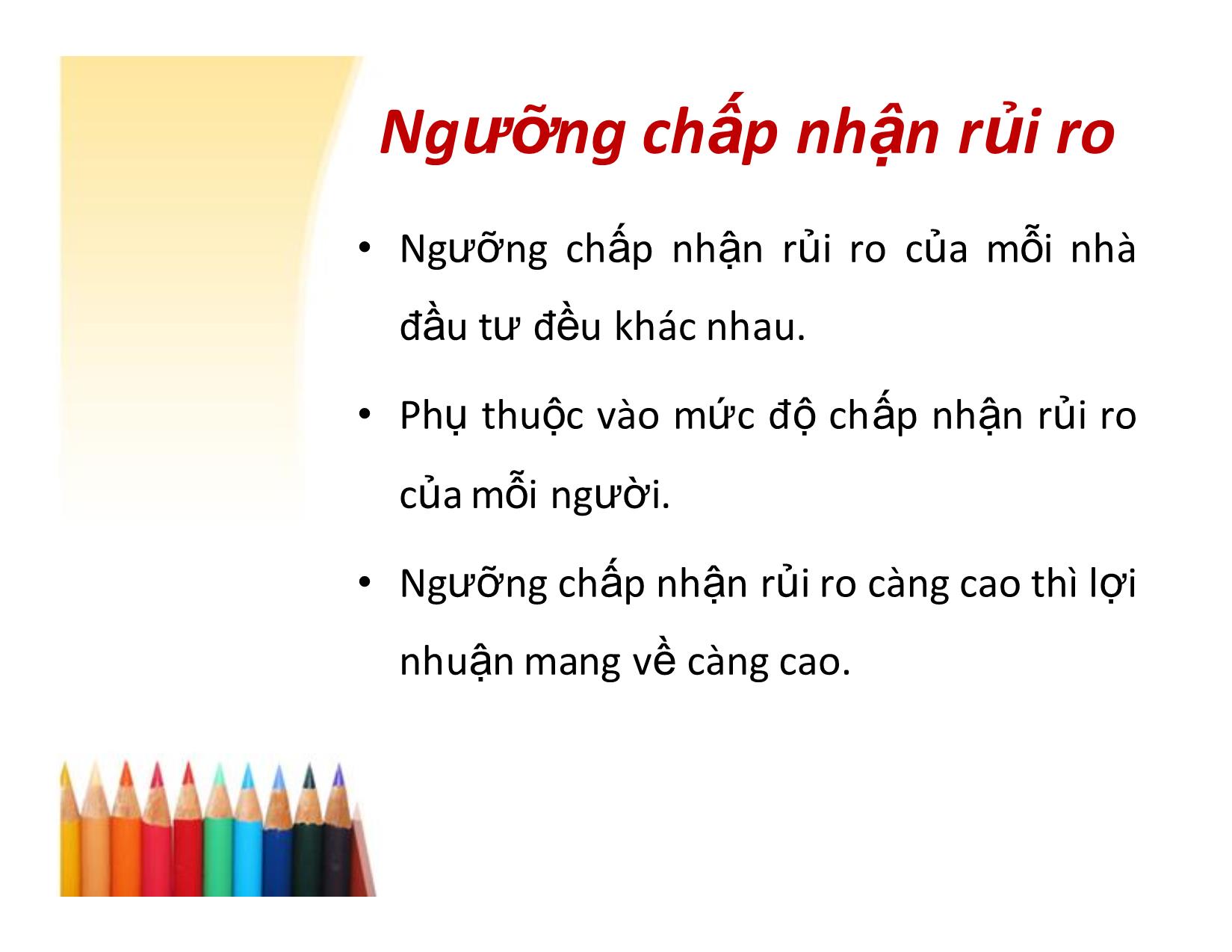 Bài giảng Ngưỡng chấp nhận rủi ro trang 4