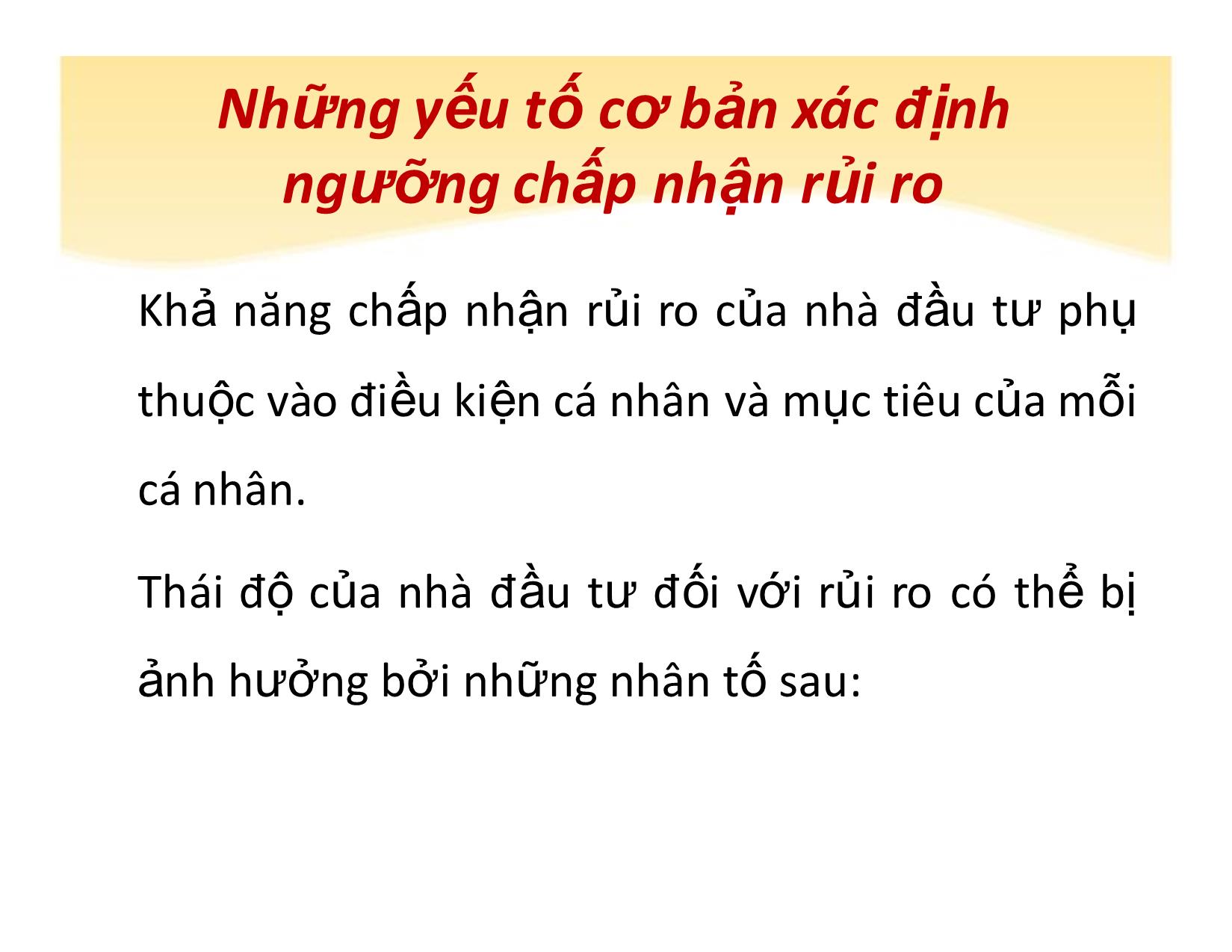 Bài giảng Ngưỡng chấp nhận rủi ro trang 5