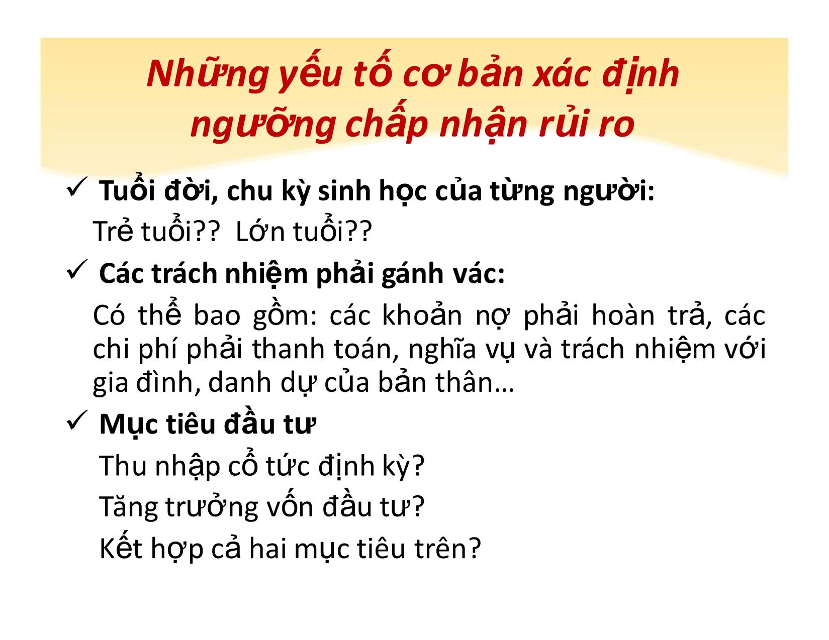 Bài giảng Ngưỡng chấp nhận rủi ro trang 6