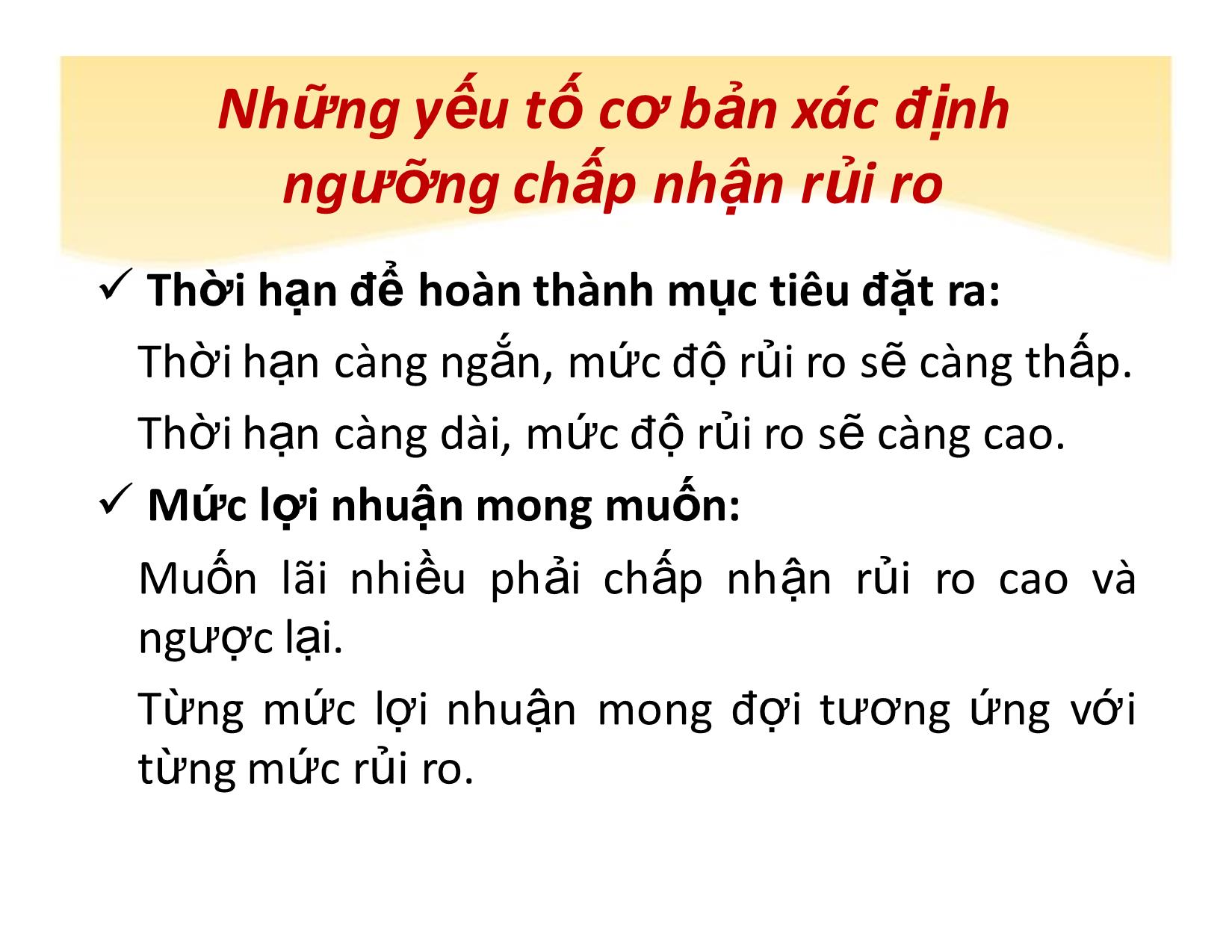 Bài giảng Ngưỡng chấp nhận rủi ro trang 7