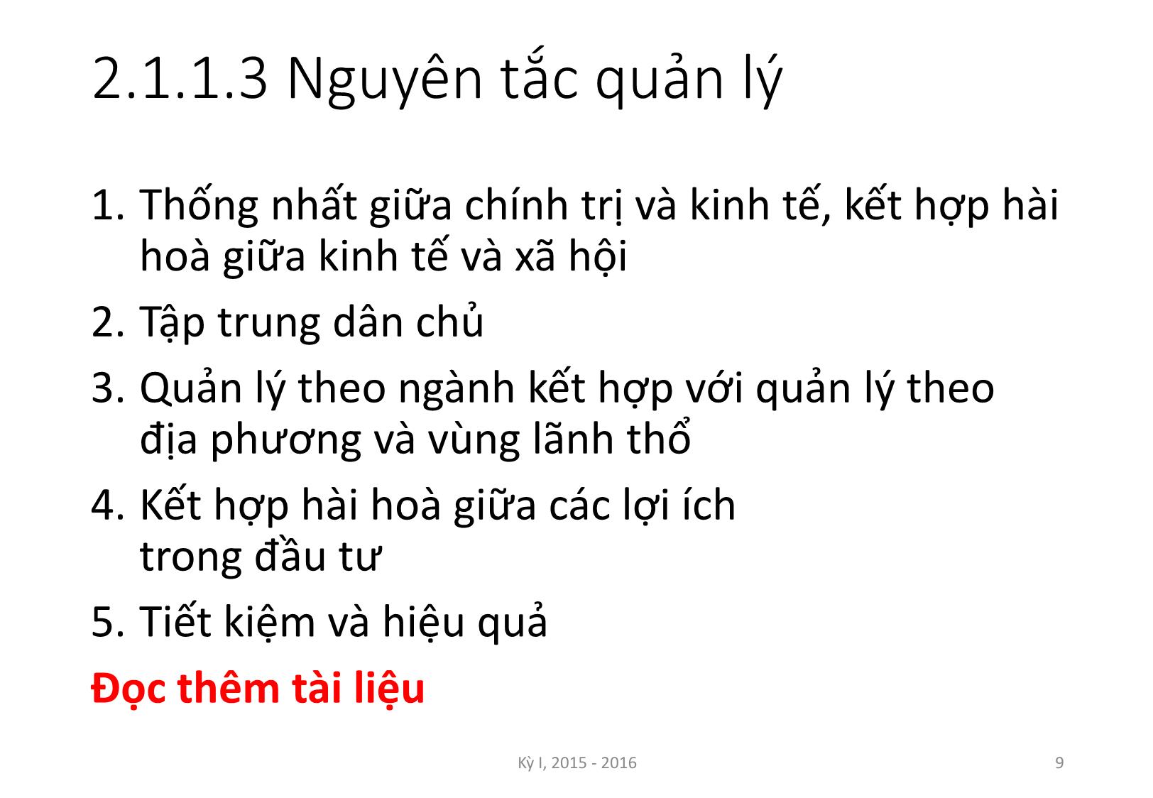 Bài giảng Nguyên lý đầu tư - Chương 2: Quản lý và kế hoạch hóa đầu tư - Nguyễn Thị Minh Thu trang 9