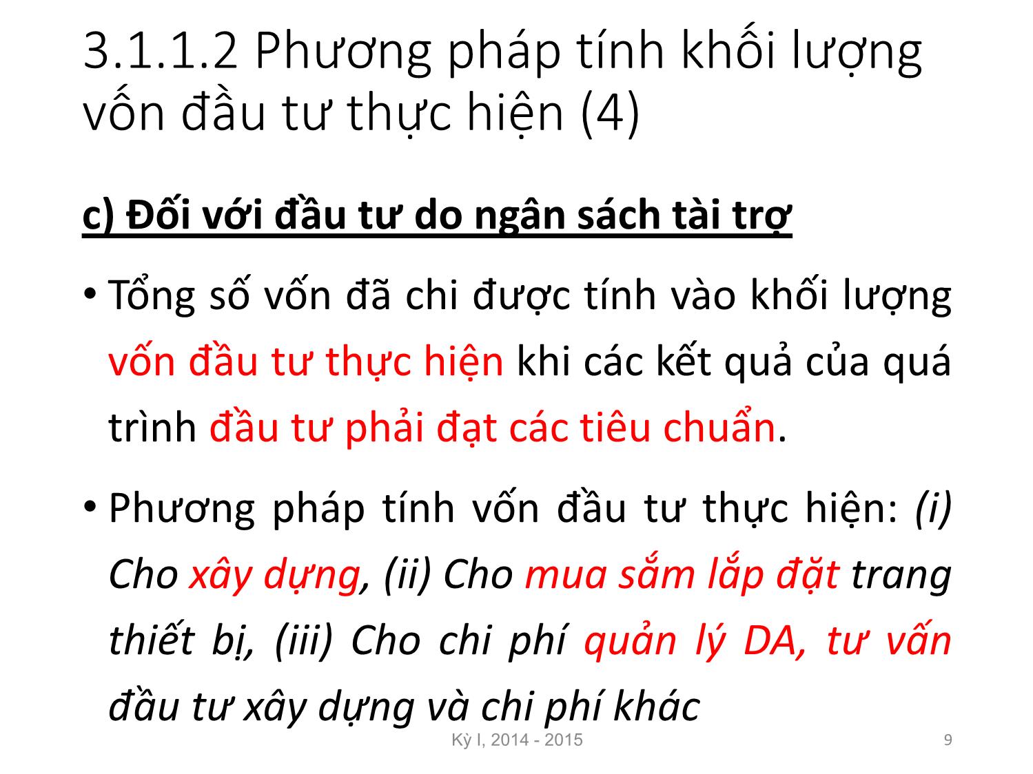 Bài giảng Nguyên lý đầu tư - Chương 3: Kết quả và hiệu quả đầu tư phát triển - Nguyễn Thị Minh Thu trang 9