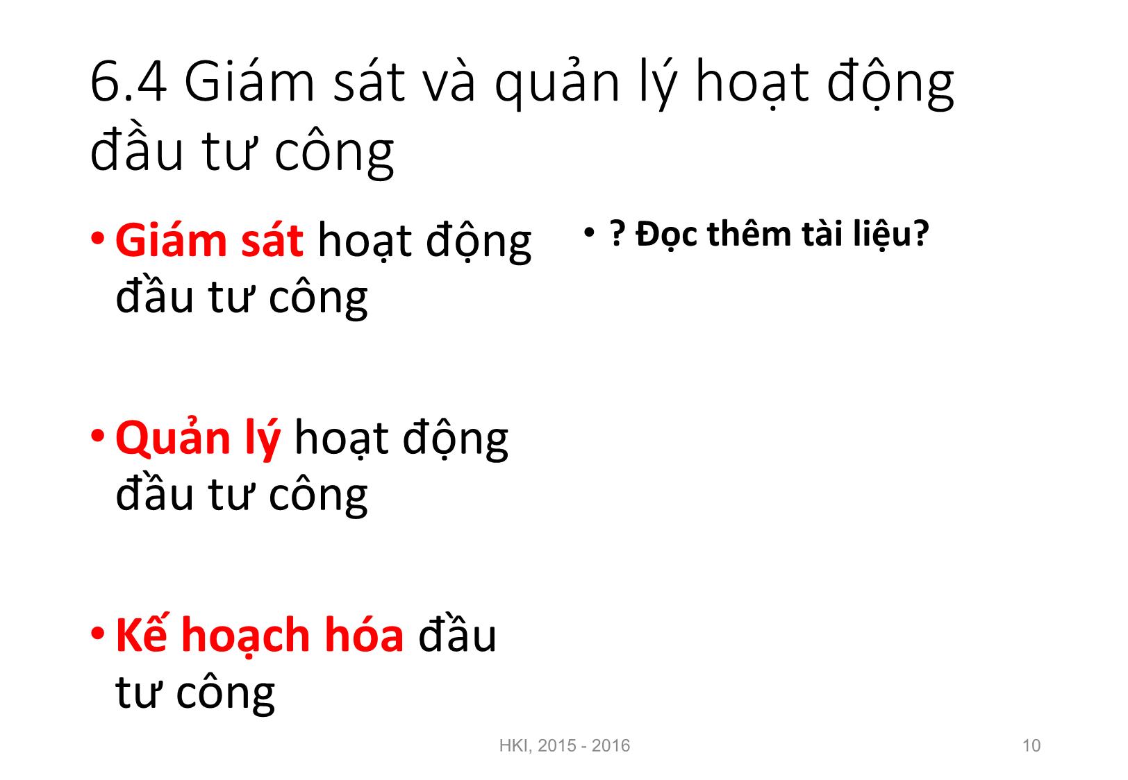 Bài giảng Nguyên lý đầu tư - Chương 6: Đầu tư công - Nguyễn Thị Minh Thu trang 10