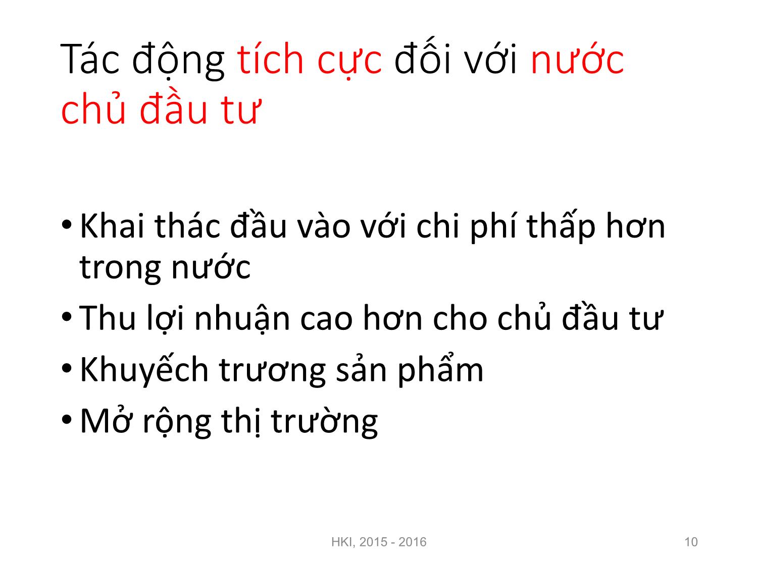 Bài giảng Nguyên lý đầu tư - Chương 7: Đầu tư quốc tế - Nguyễn Thị Minh Thu trang 10