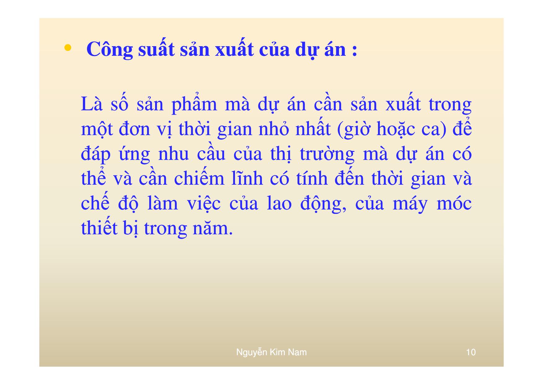 Bài giảng Phân tích thị trường và các yếu tố đầu vào của dự án trang 10