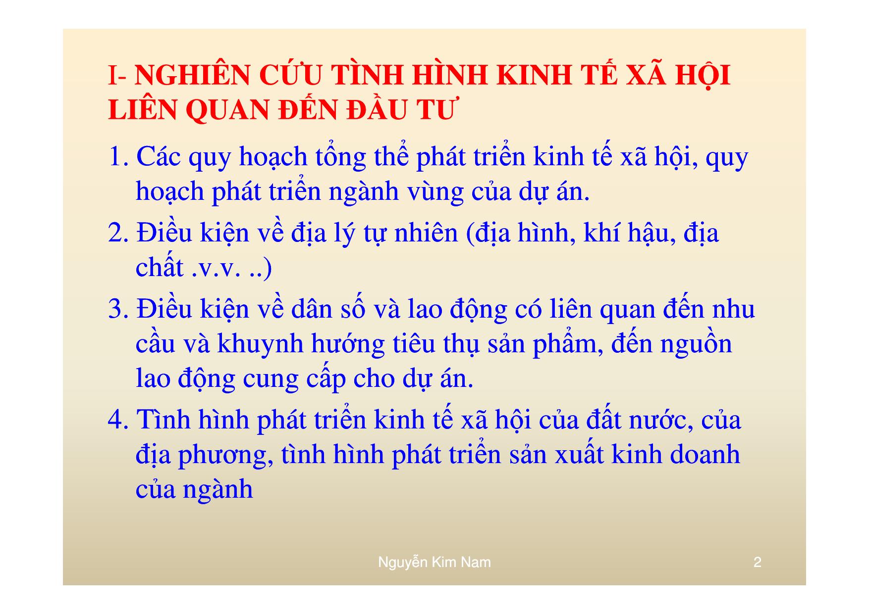 Bài giảng Phân tích thị trường và các yếu tố đầu vào của dự án trang 2