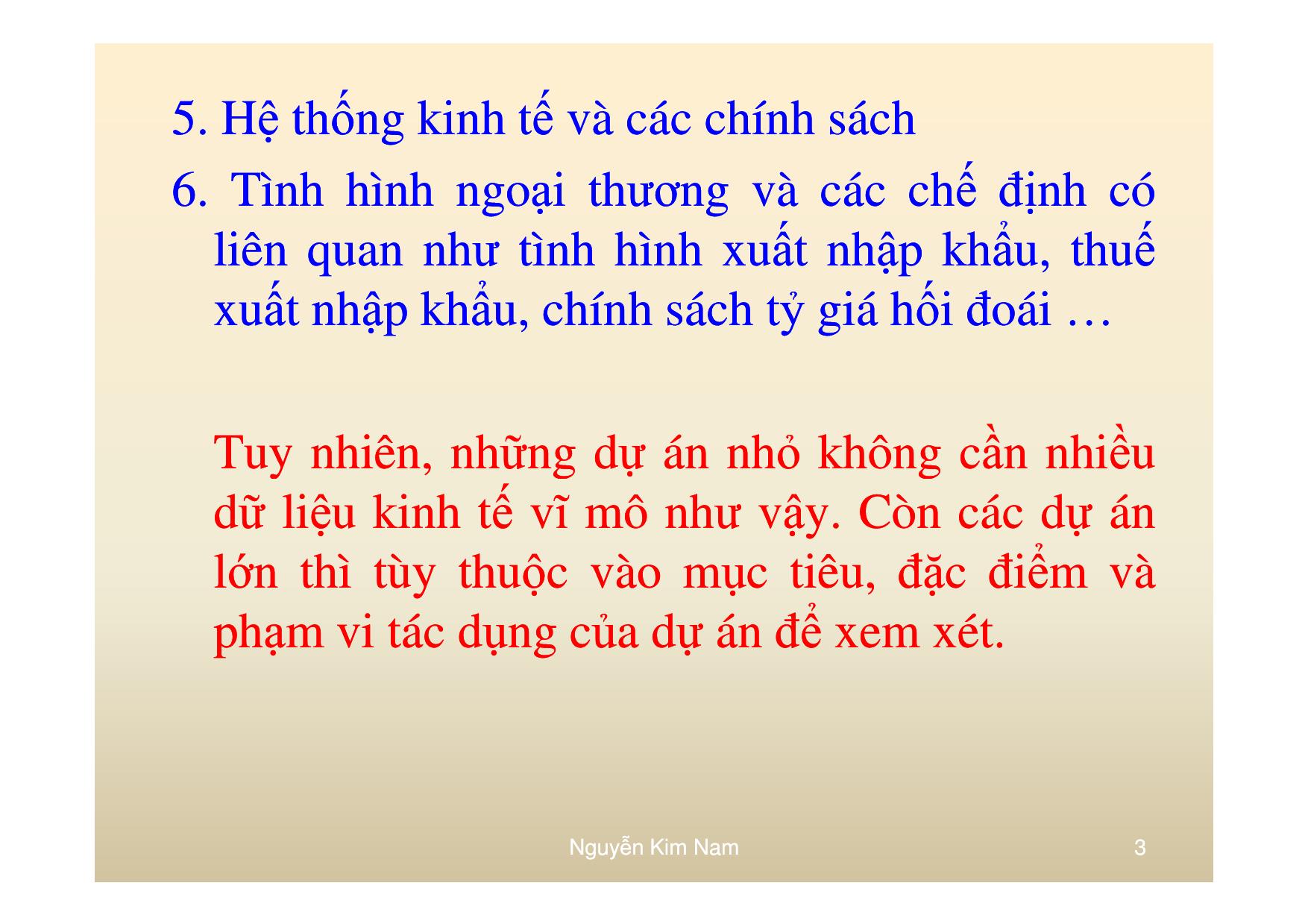 Bài giảng Phân tích thị trường và các yếu tố đầu vào của dự án trang 3