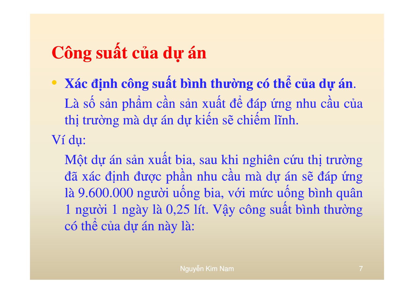 Bài giảng Phân tích thị trường và các yếu tố đầu vào của dự án trang 7