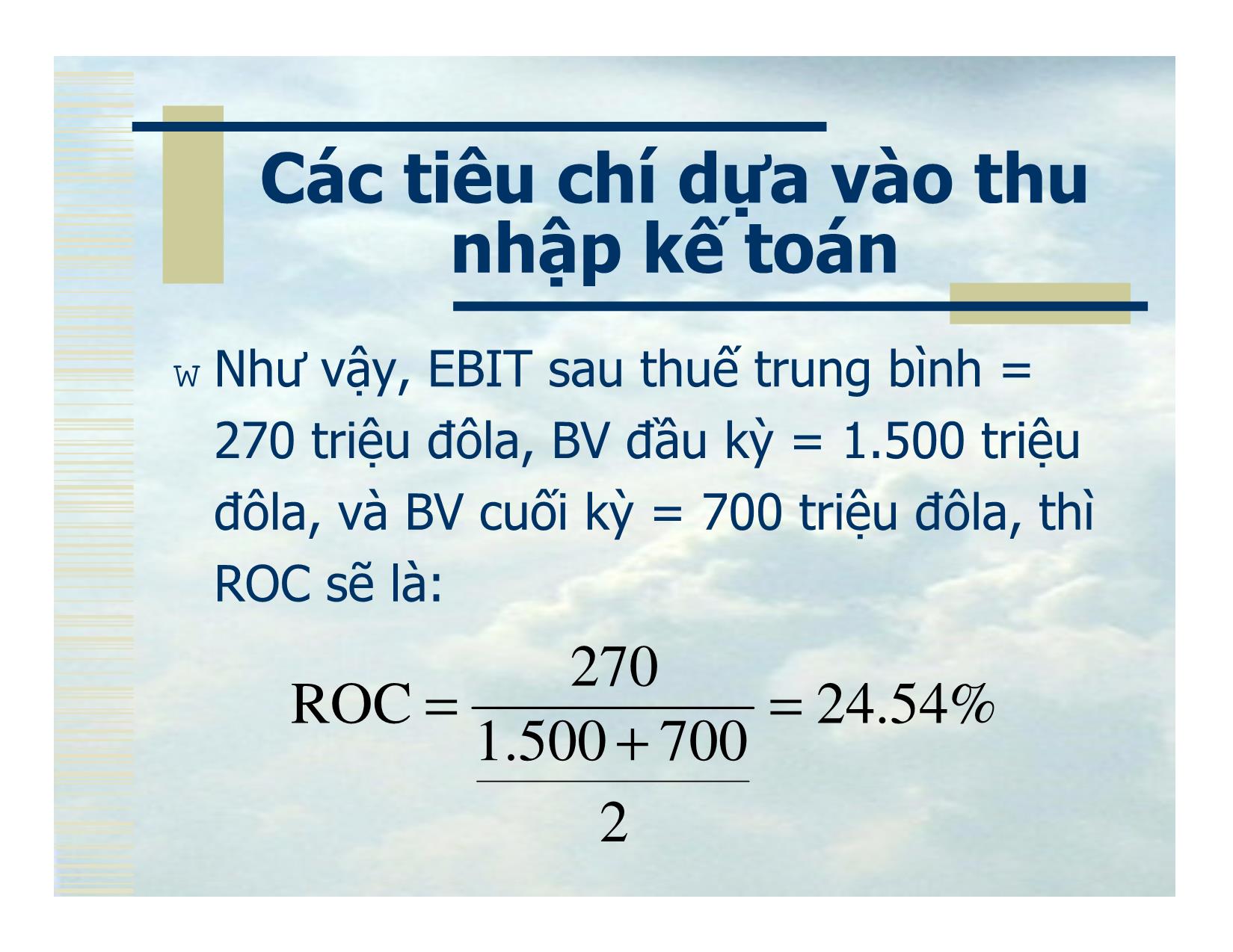 Bài giảng Tiêu chí quyết định đầu tư trang 10