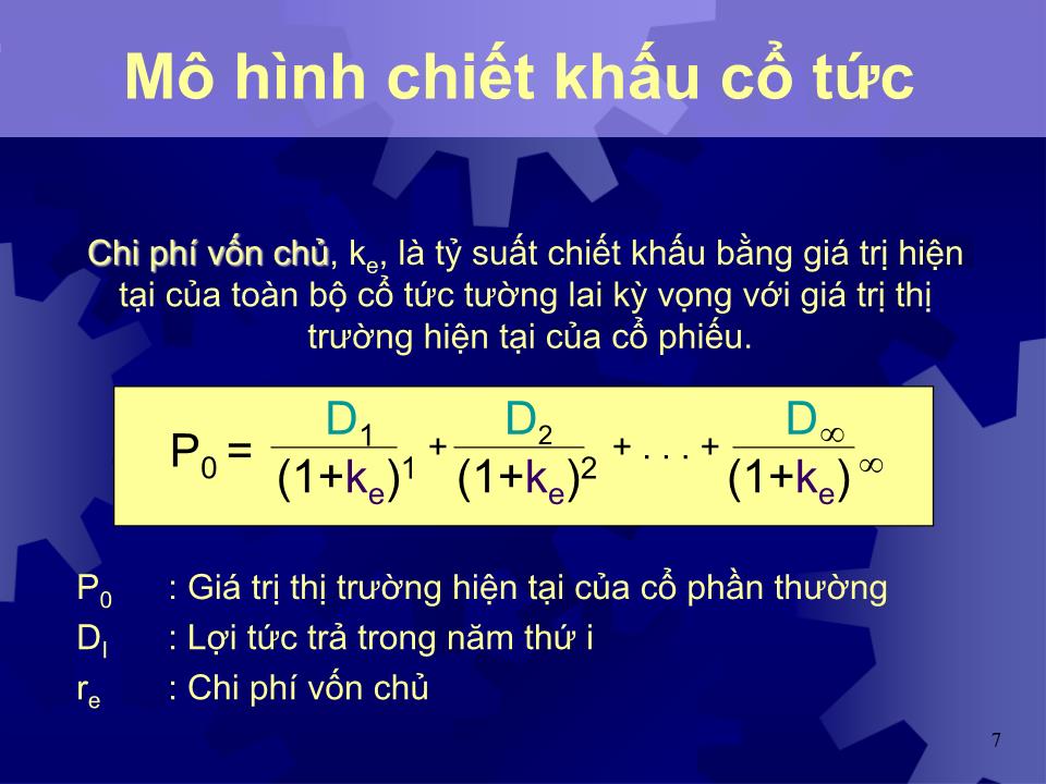 Bài giảng Tỷ suất sinh lợi cần thiết cho vốn đầu tư trang 7