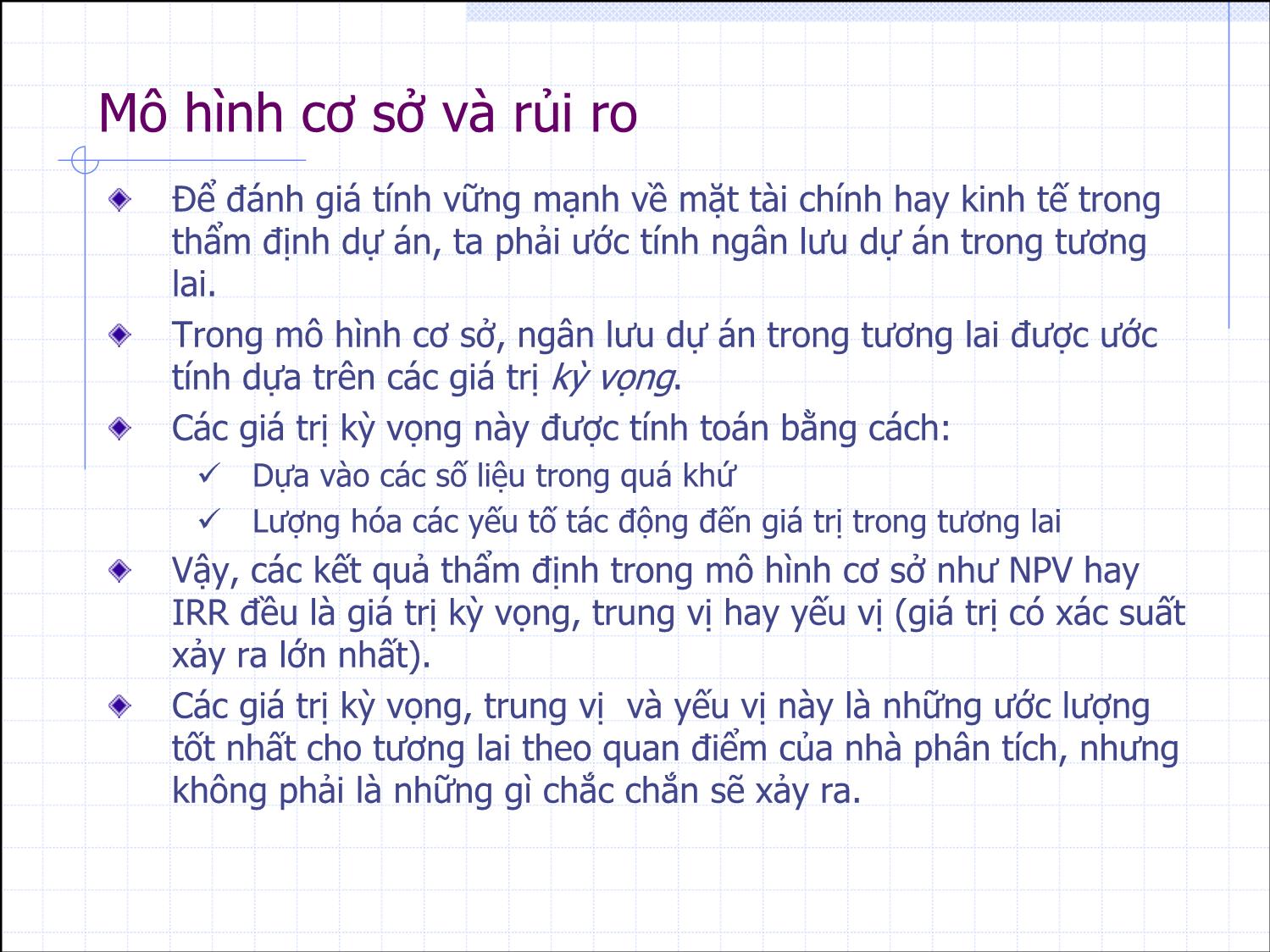 Bài giảng Thẩm định đầu tư công - Bài 5+6: Phân tích độ nhạy và rủi ro - Nguyễn Xuân Thành trang 2