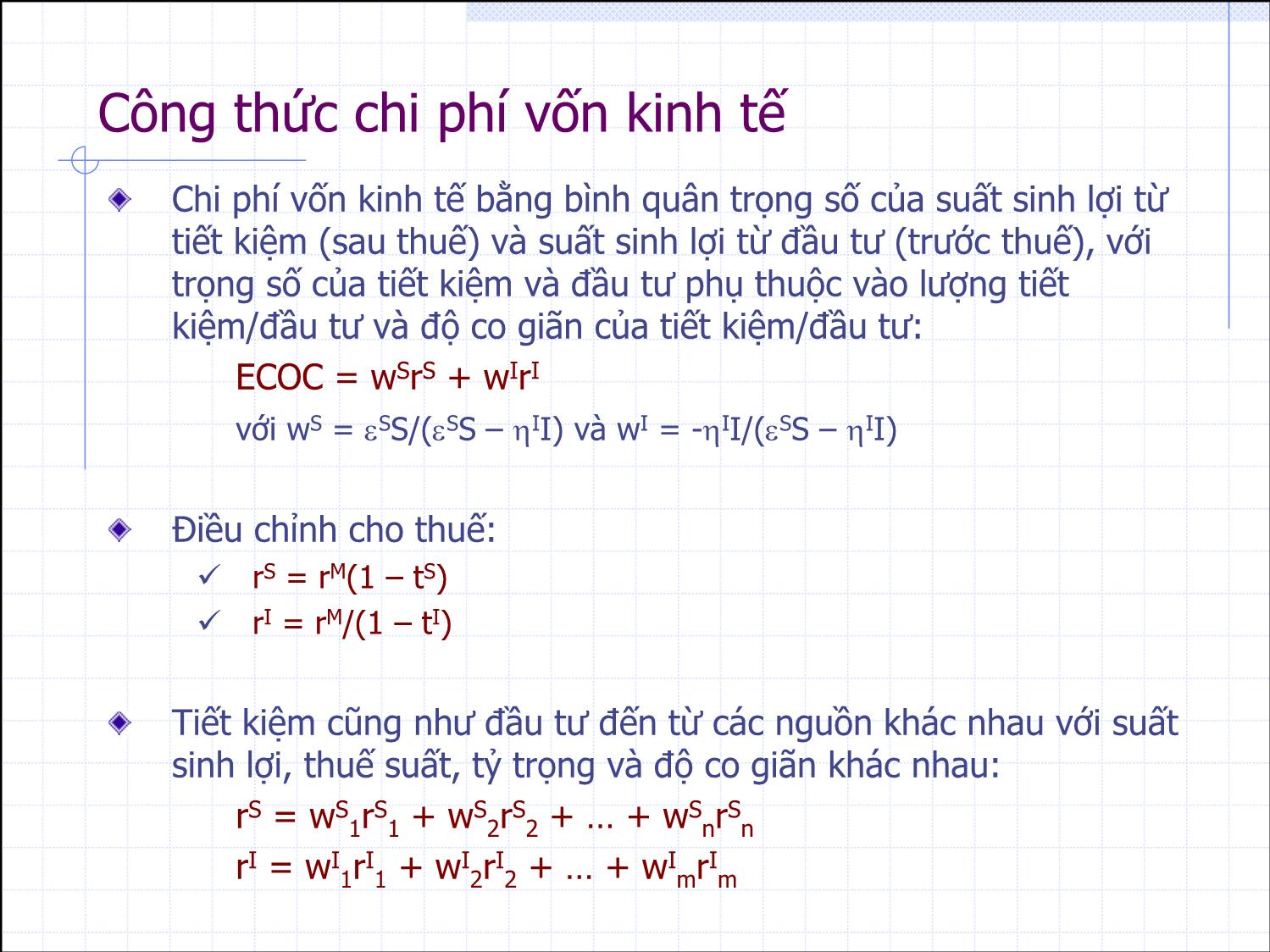 Bài giảng Thẩm định đầu tư công - Bài 10: Chi phí vốn kinh tế - Nguyễn Xuân Thành trang 5